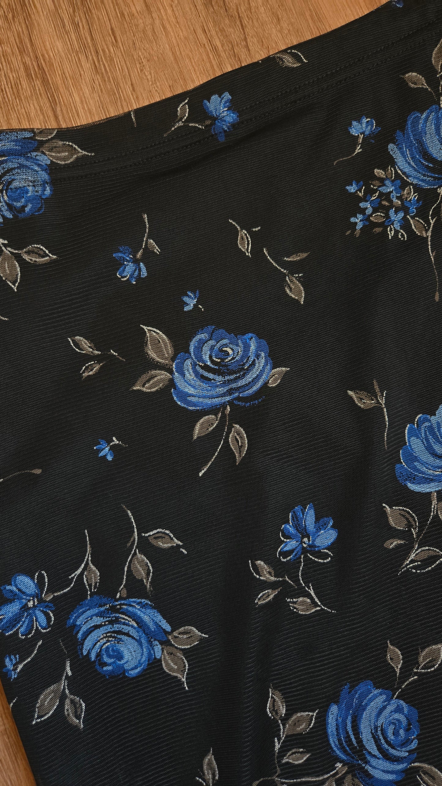 Tessa mesh floral lettuce hem skirt
