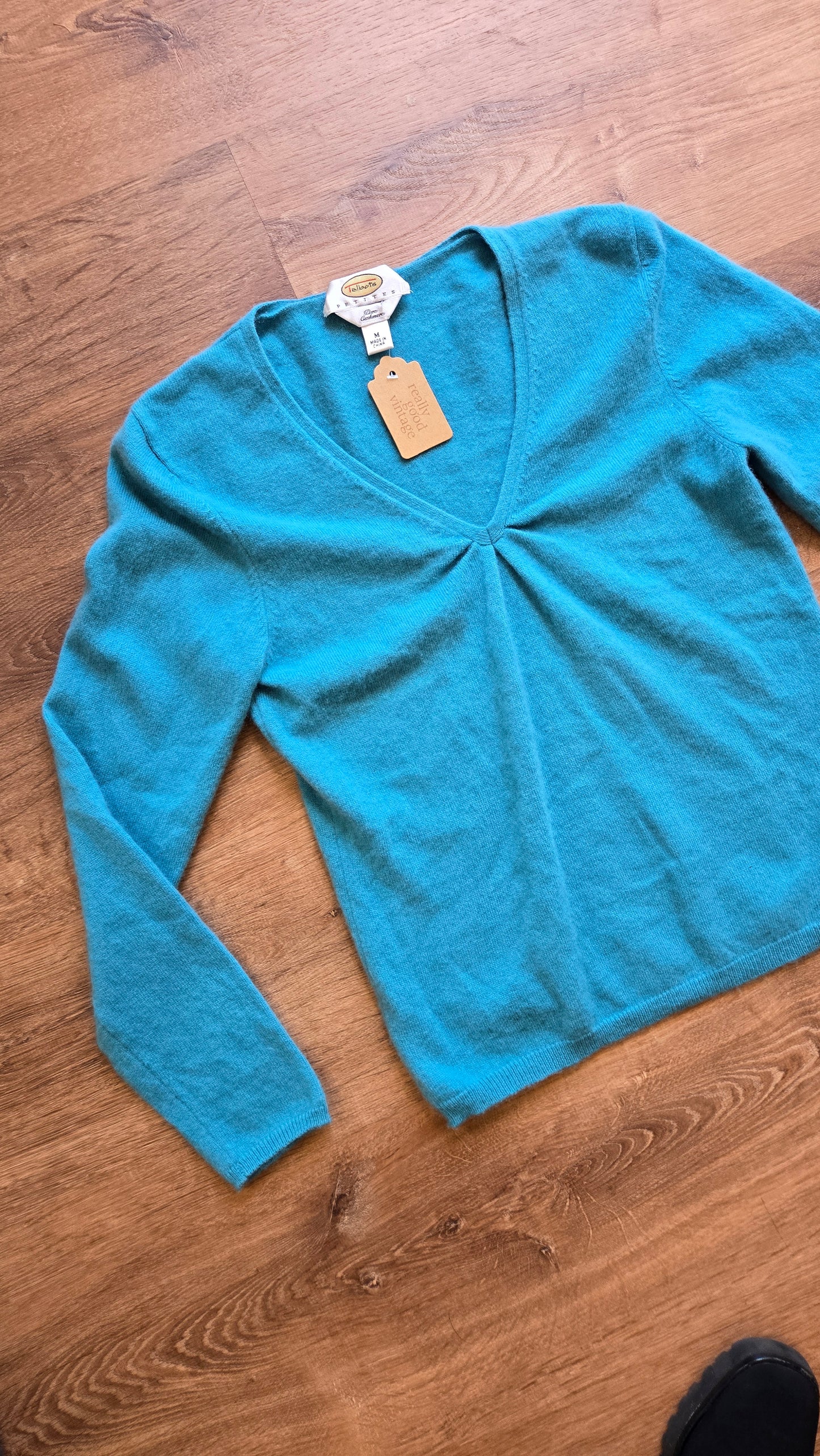 Talbots cerulean cashmere sweater
