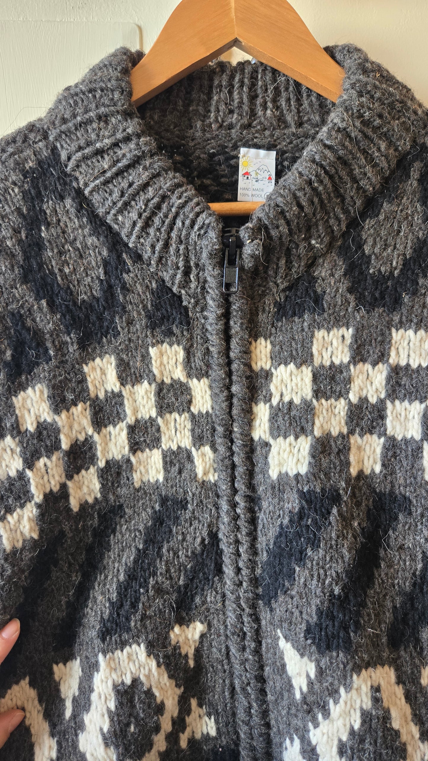 Chunky wool sweater jacket