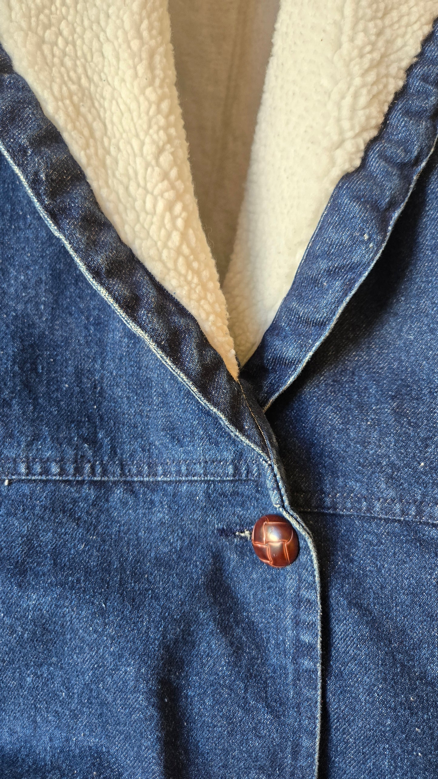 Ann Taylor shearling collar denim jacket