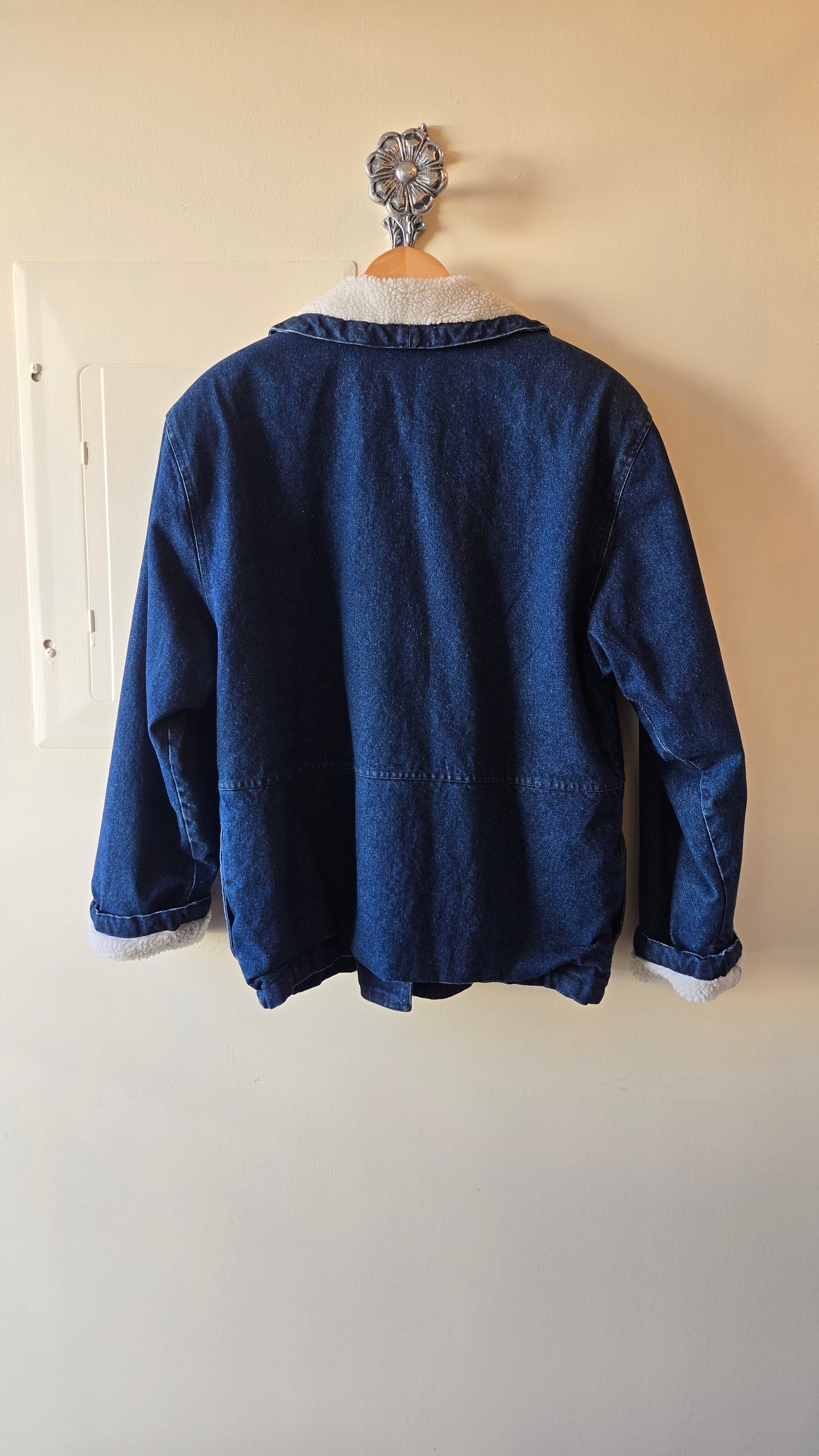 Ann Taylor shearling collar denim jacket