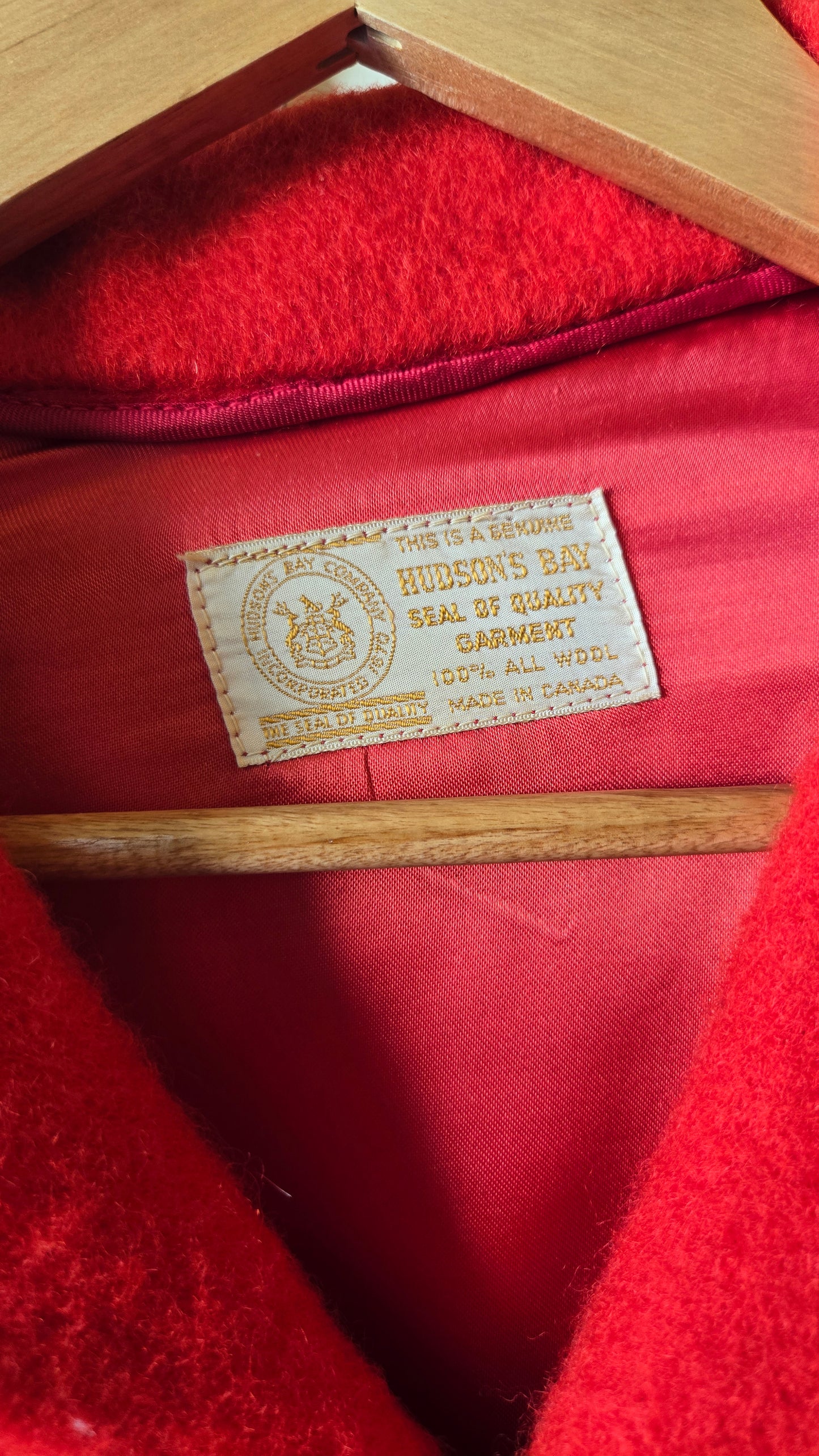 Hudson Bay red wool coat