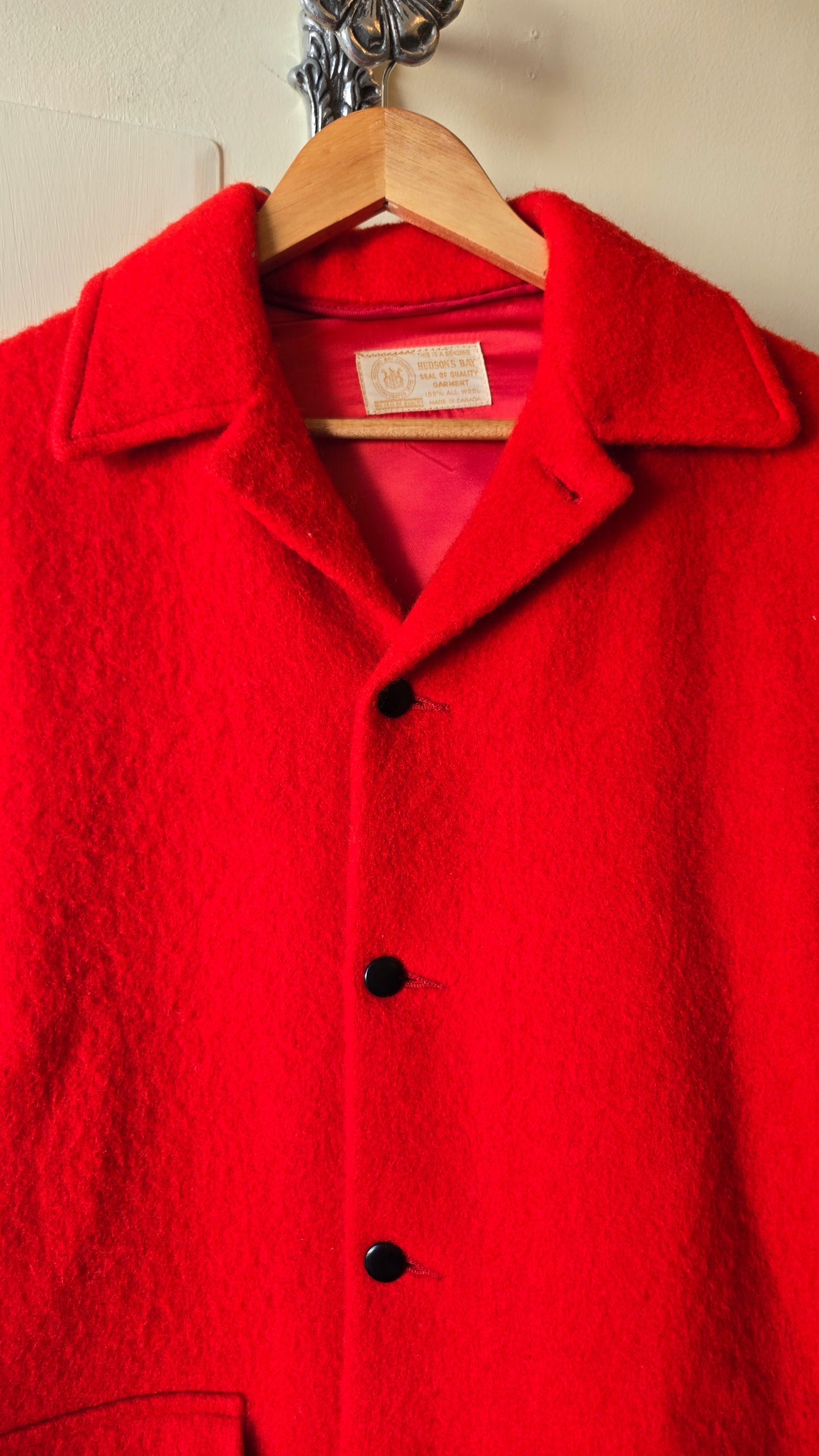 Hudson Bay red wool coat