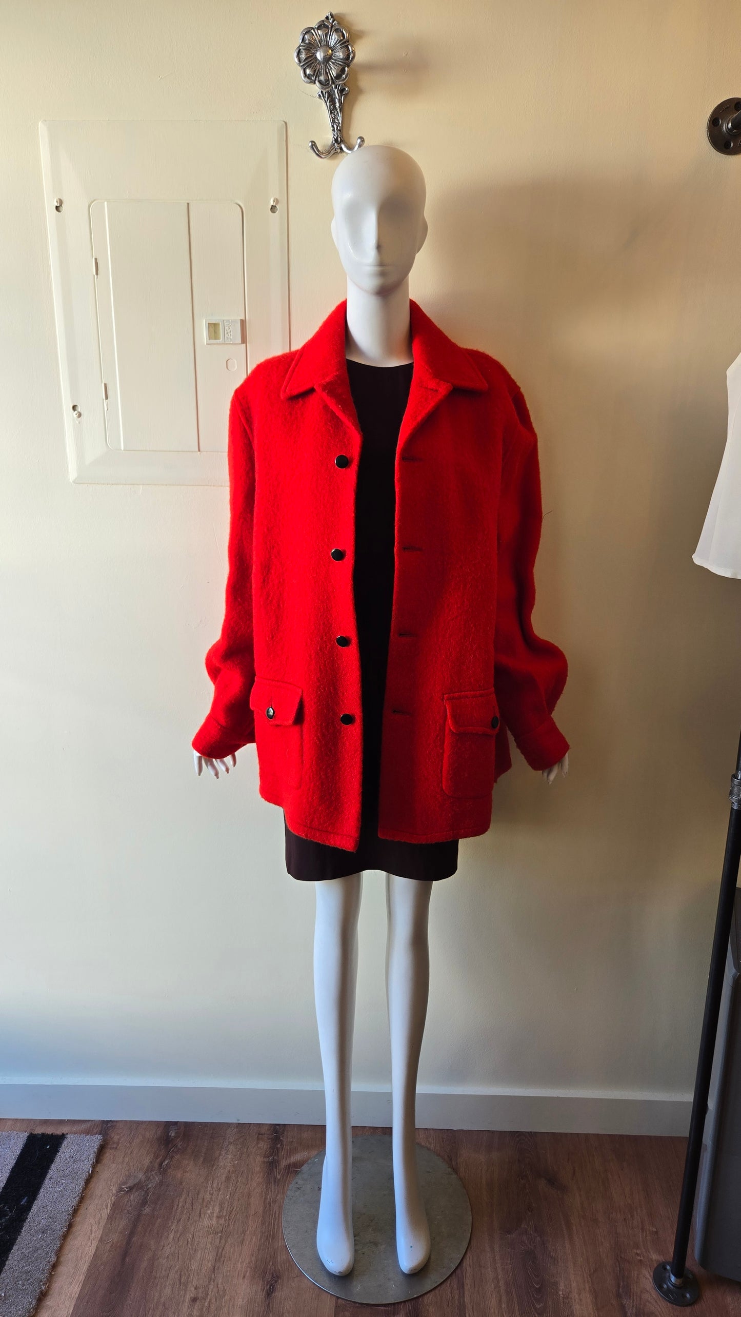 Hudson Bay red wool coat