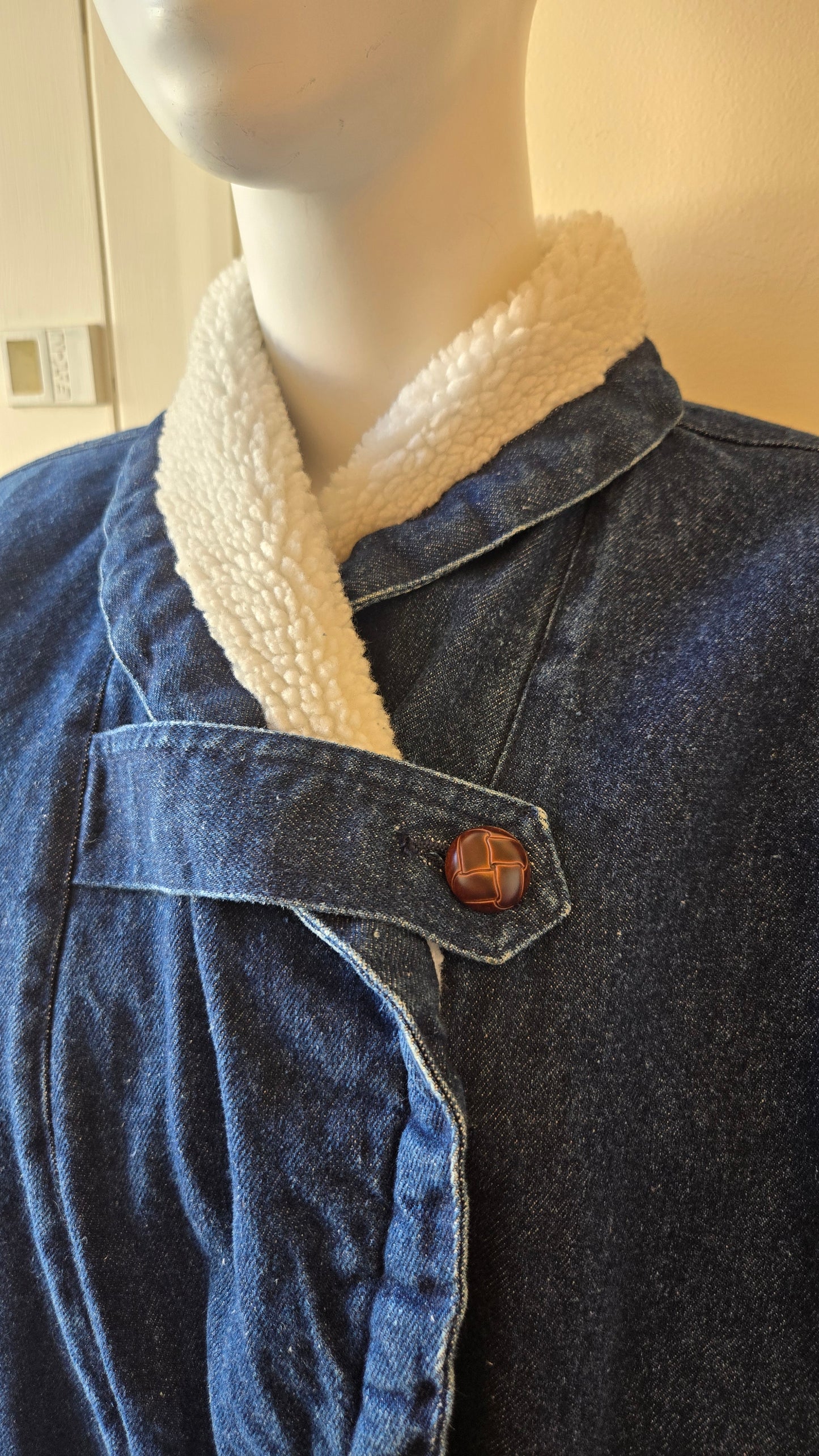 Ann Taylor shearling collar denim jacket
