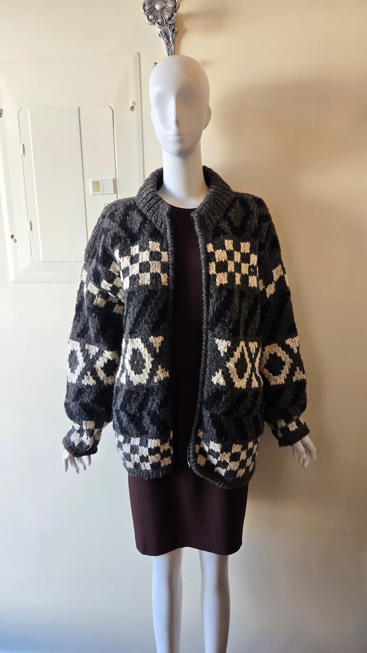 Chunky wool sweater jacket