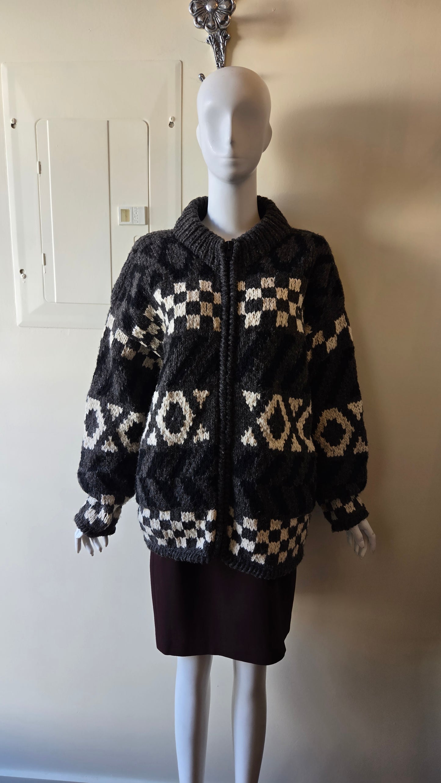 Chunky wool sweater jacket