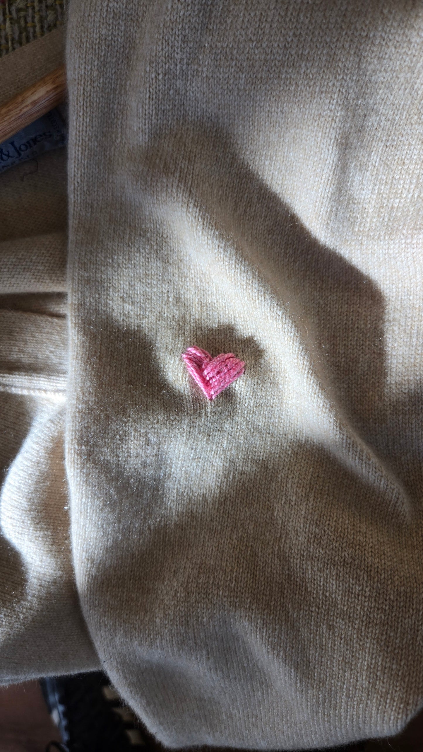 Oatmeal cashmere v-neck cardigan