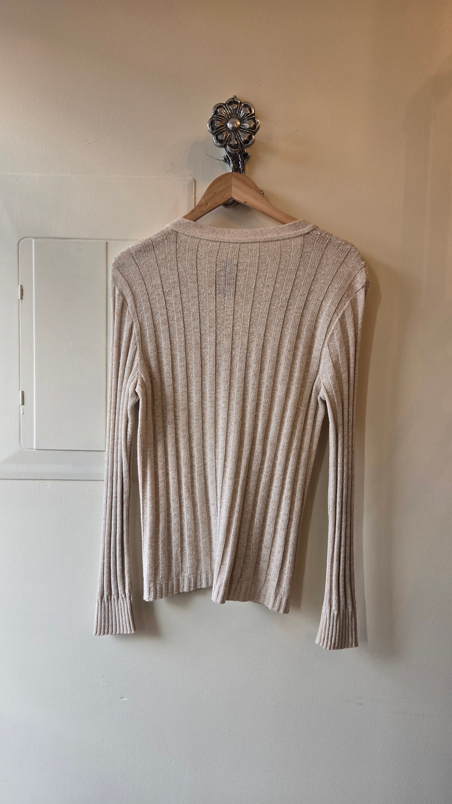 Oatmeal ribbed cardigan