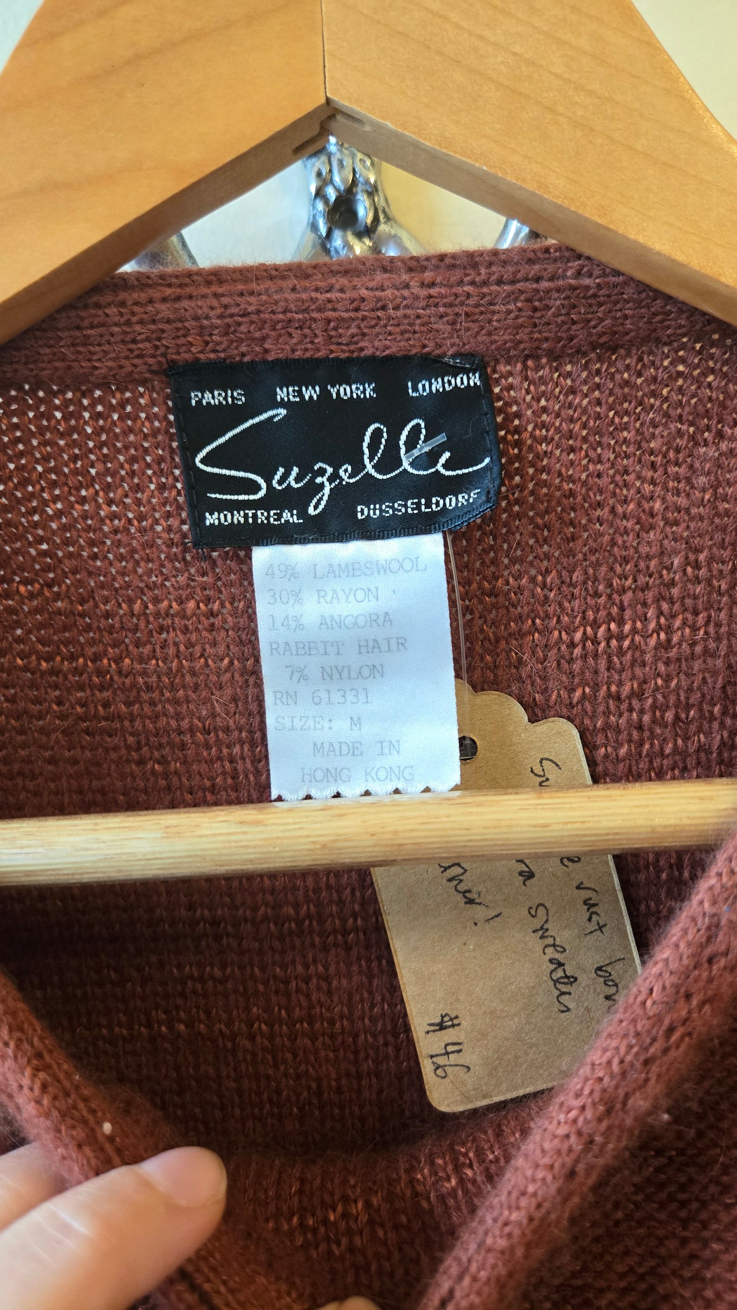 Suzelle rust bow angora sweater