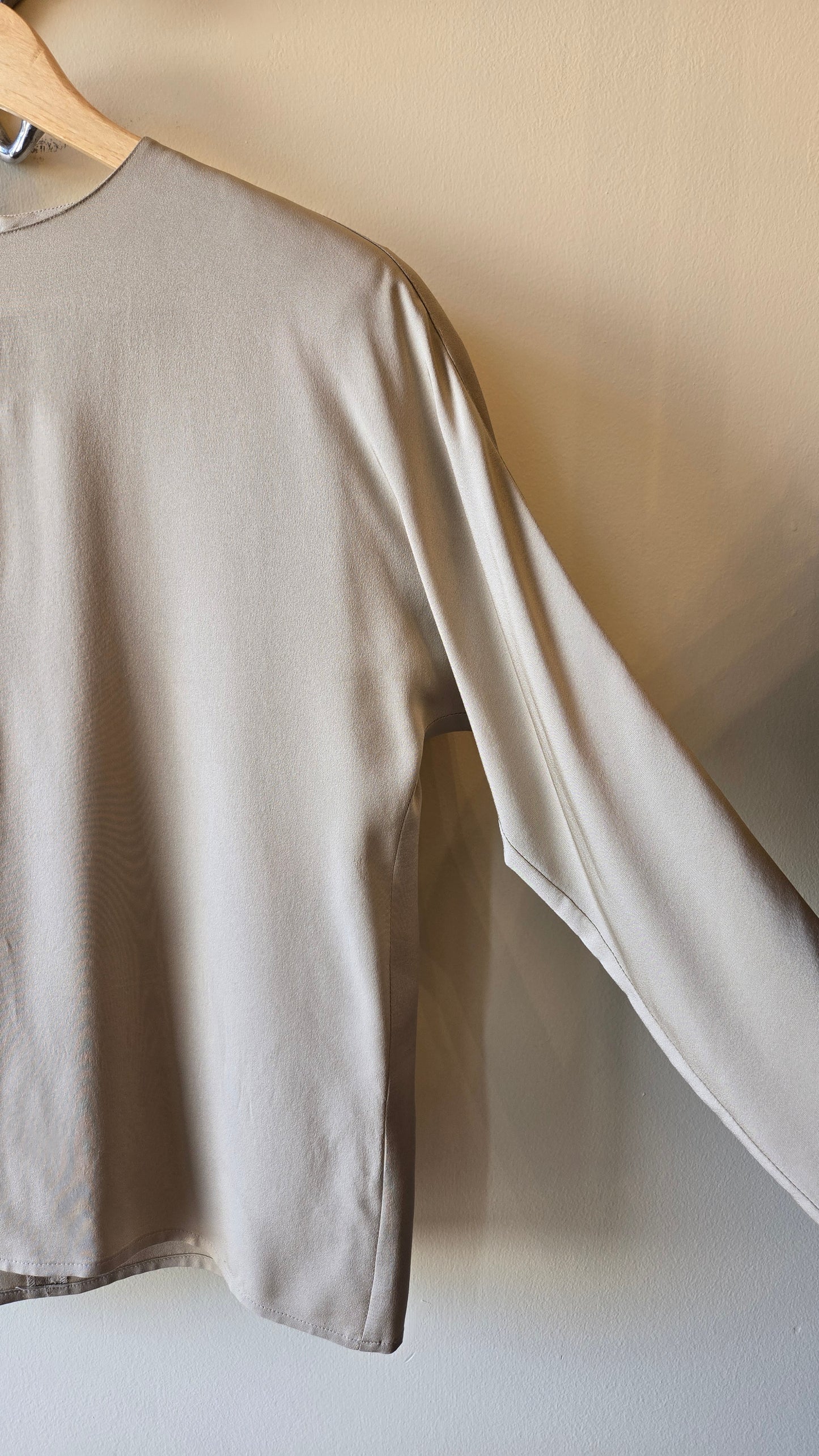 Calvin Klein taupe silk blouse