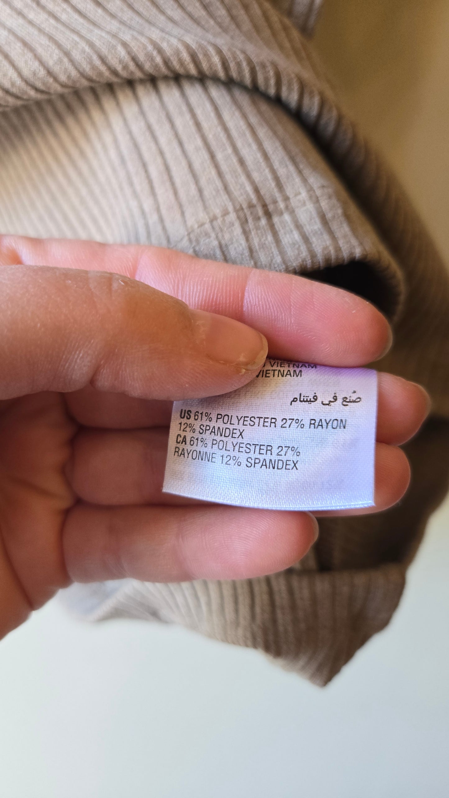 INC taupe ribbed mock neck