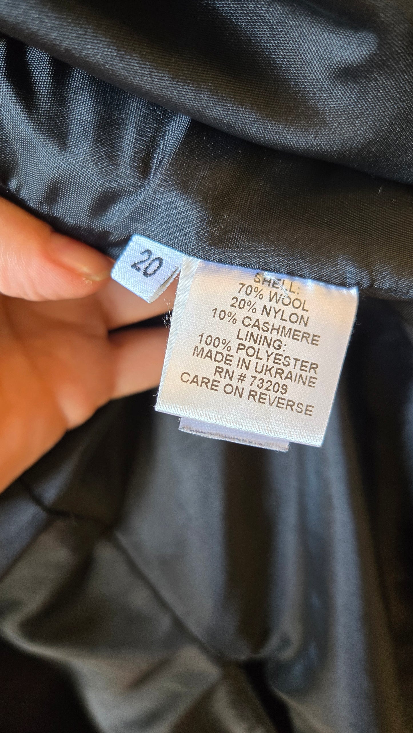 Marvin Richards black wool coat