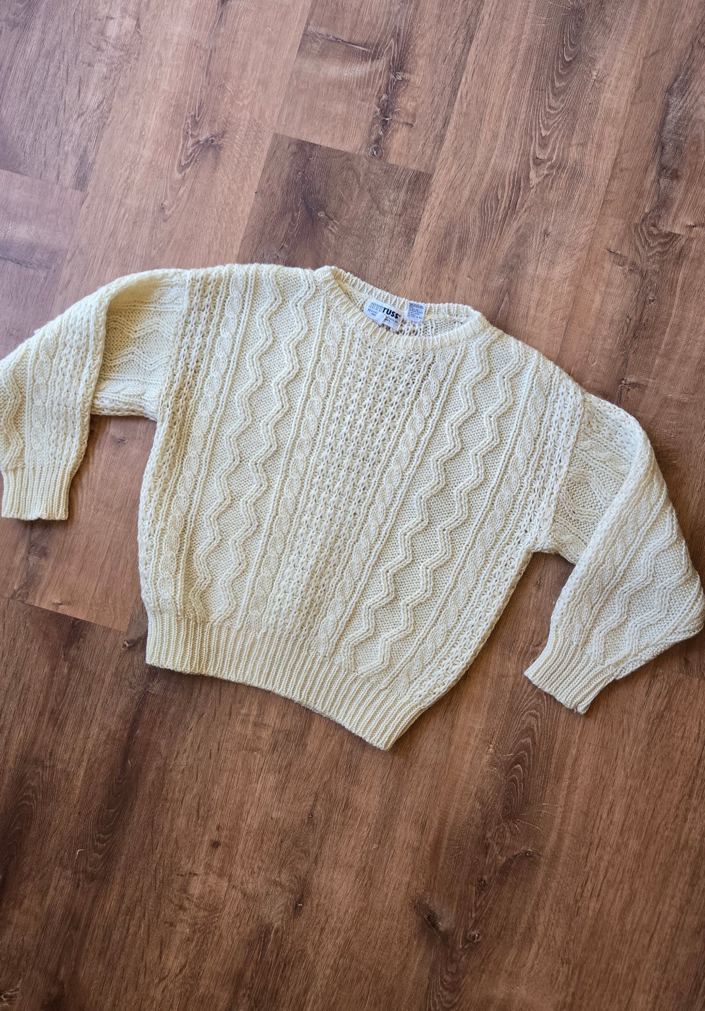 Russ cream cable sweater
