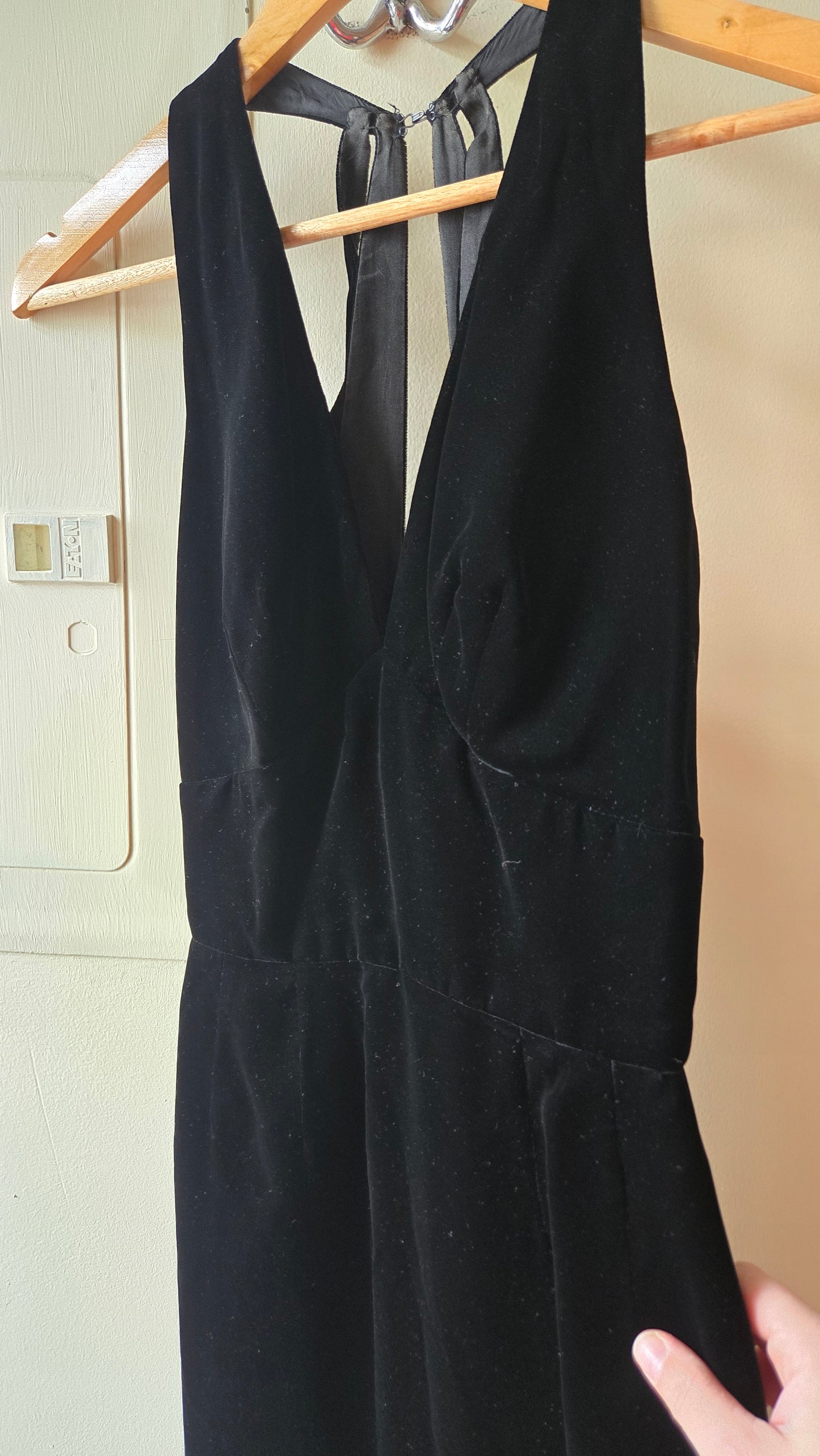 Ballerina Inc black velvet halter dress