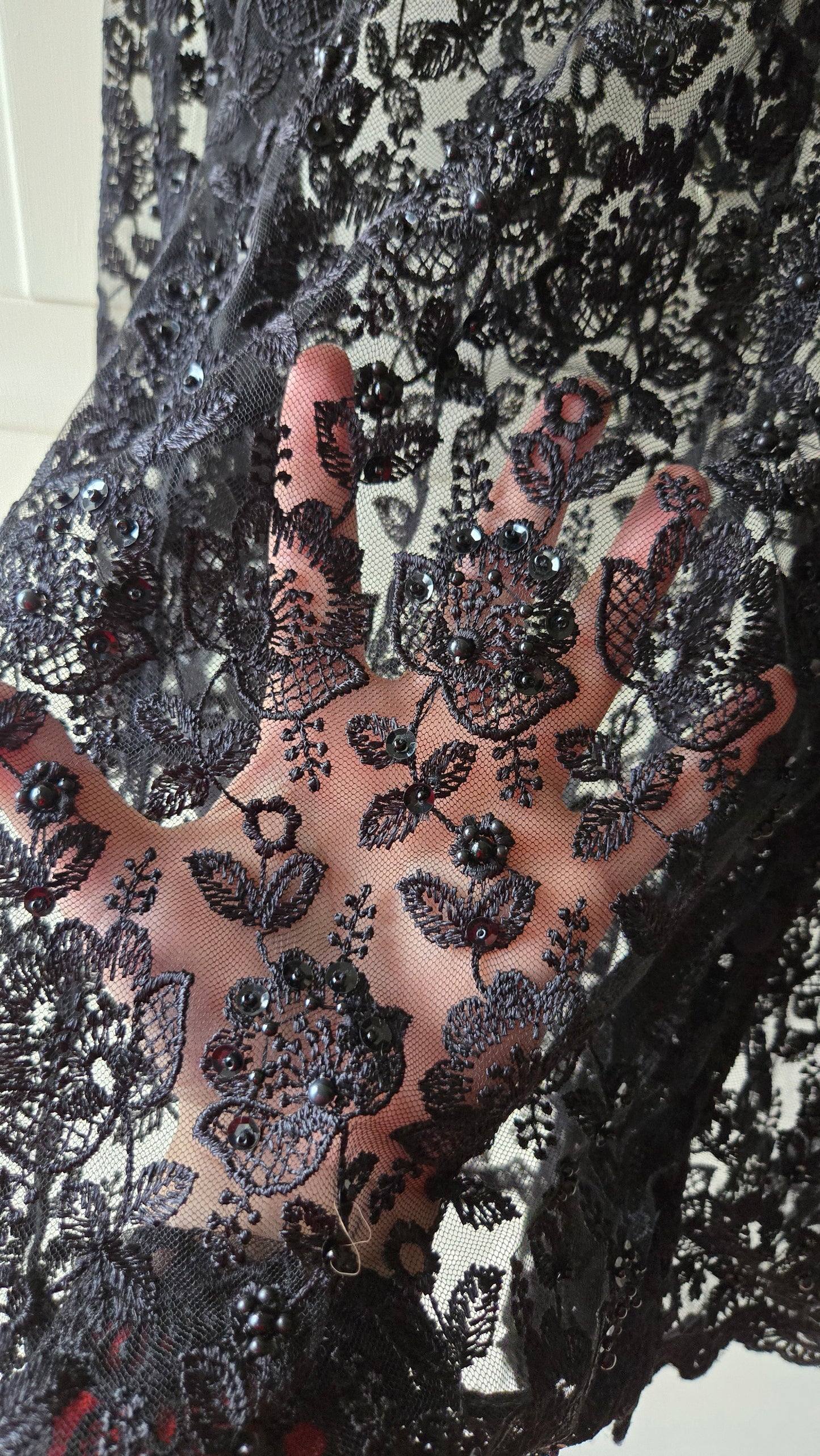 Passports black lace shacket