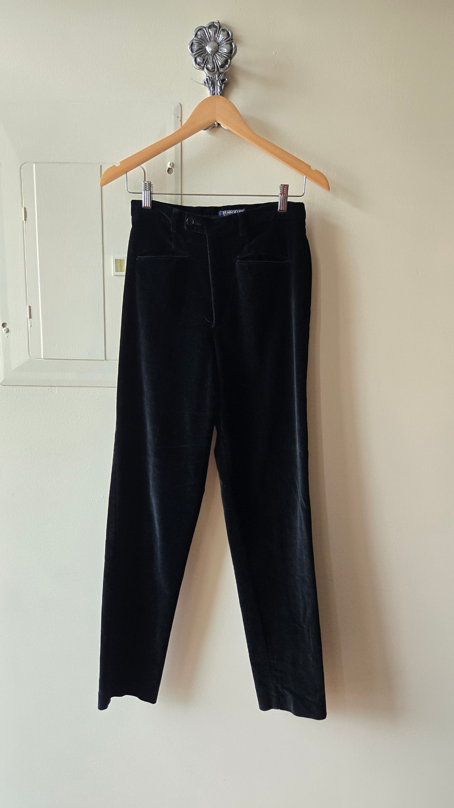 Harold's high waist black velvet pants