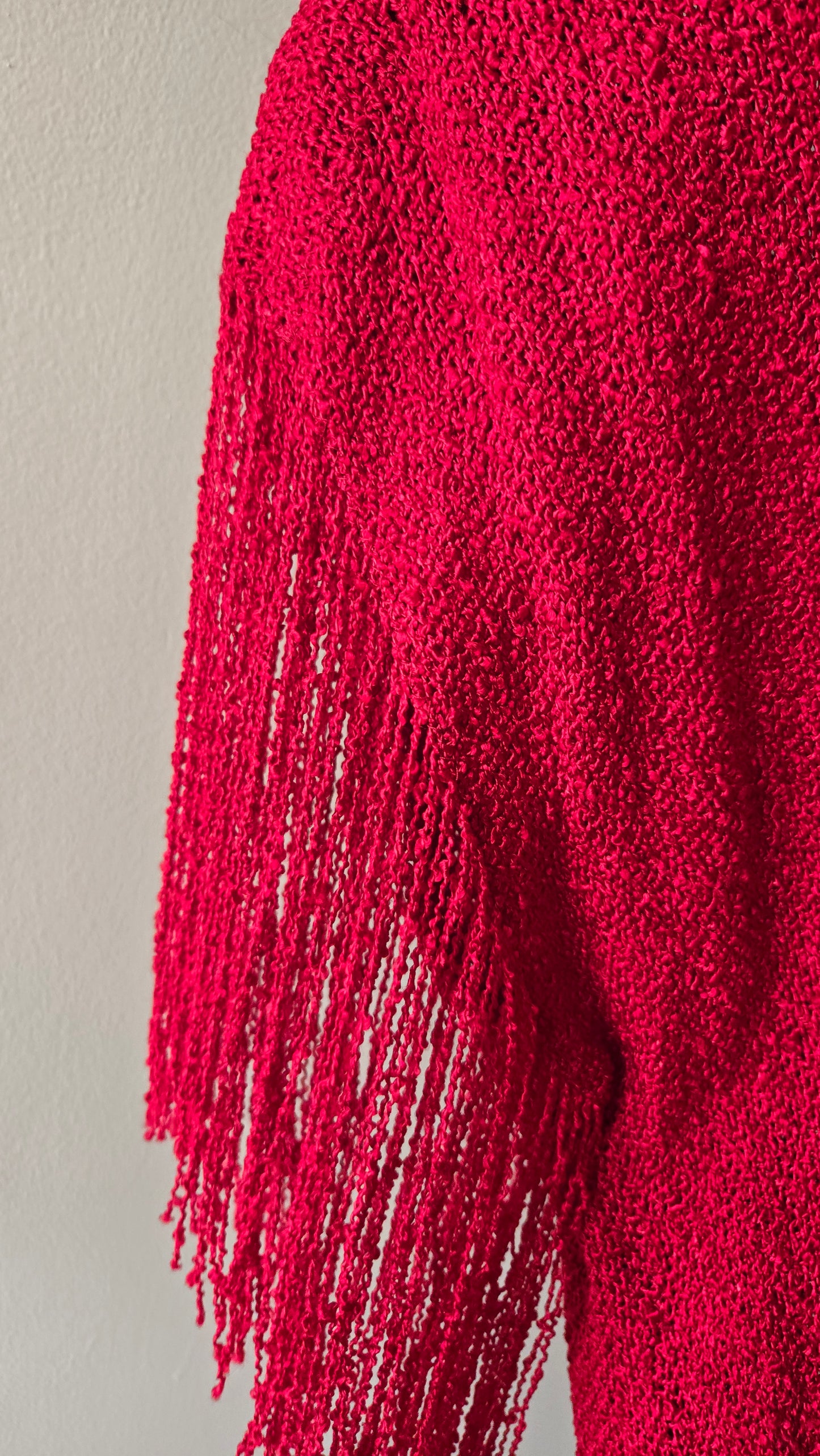 Panache red knit fringe dress