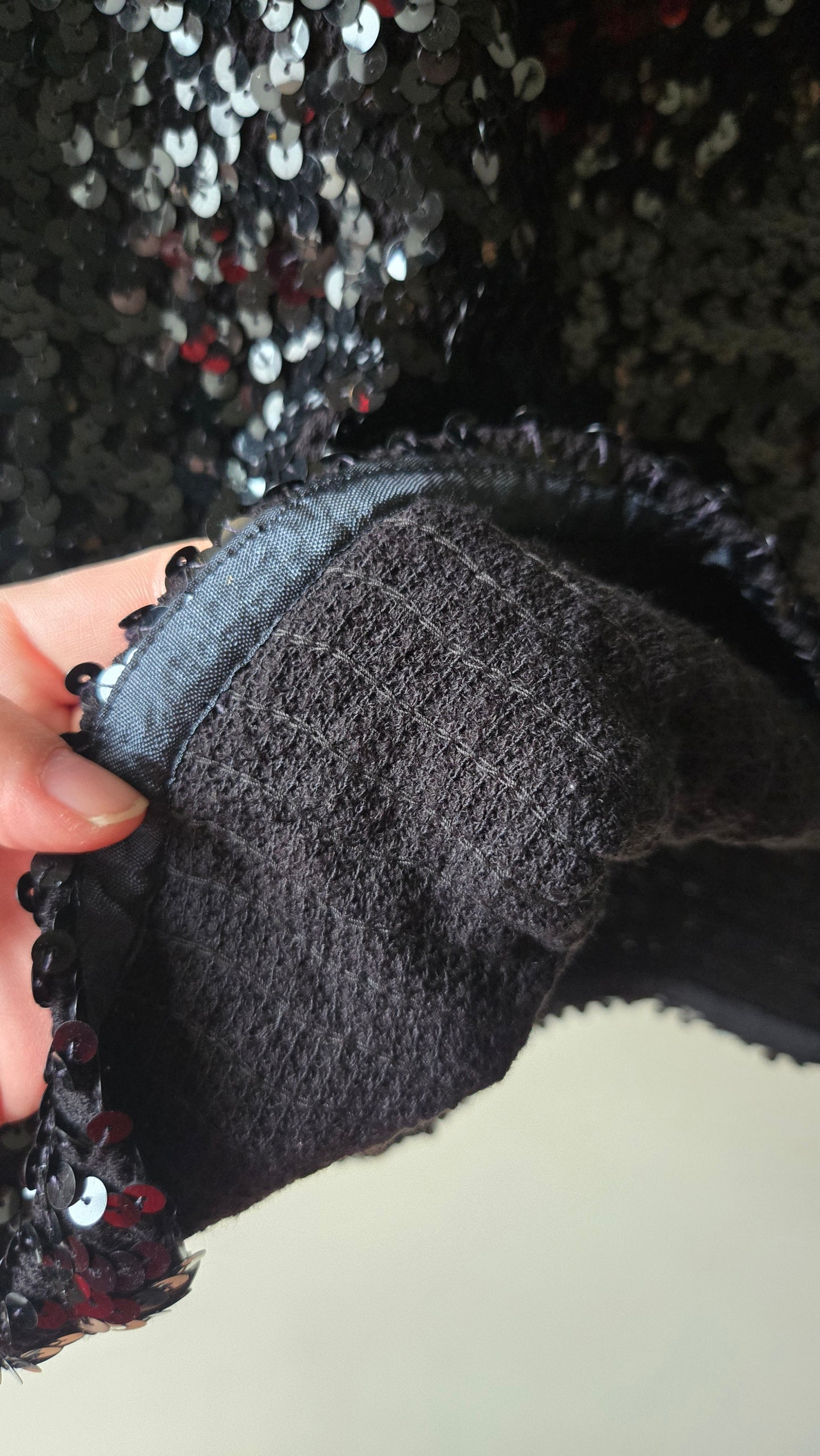 Anne Klein black sequin skirt