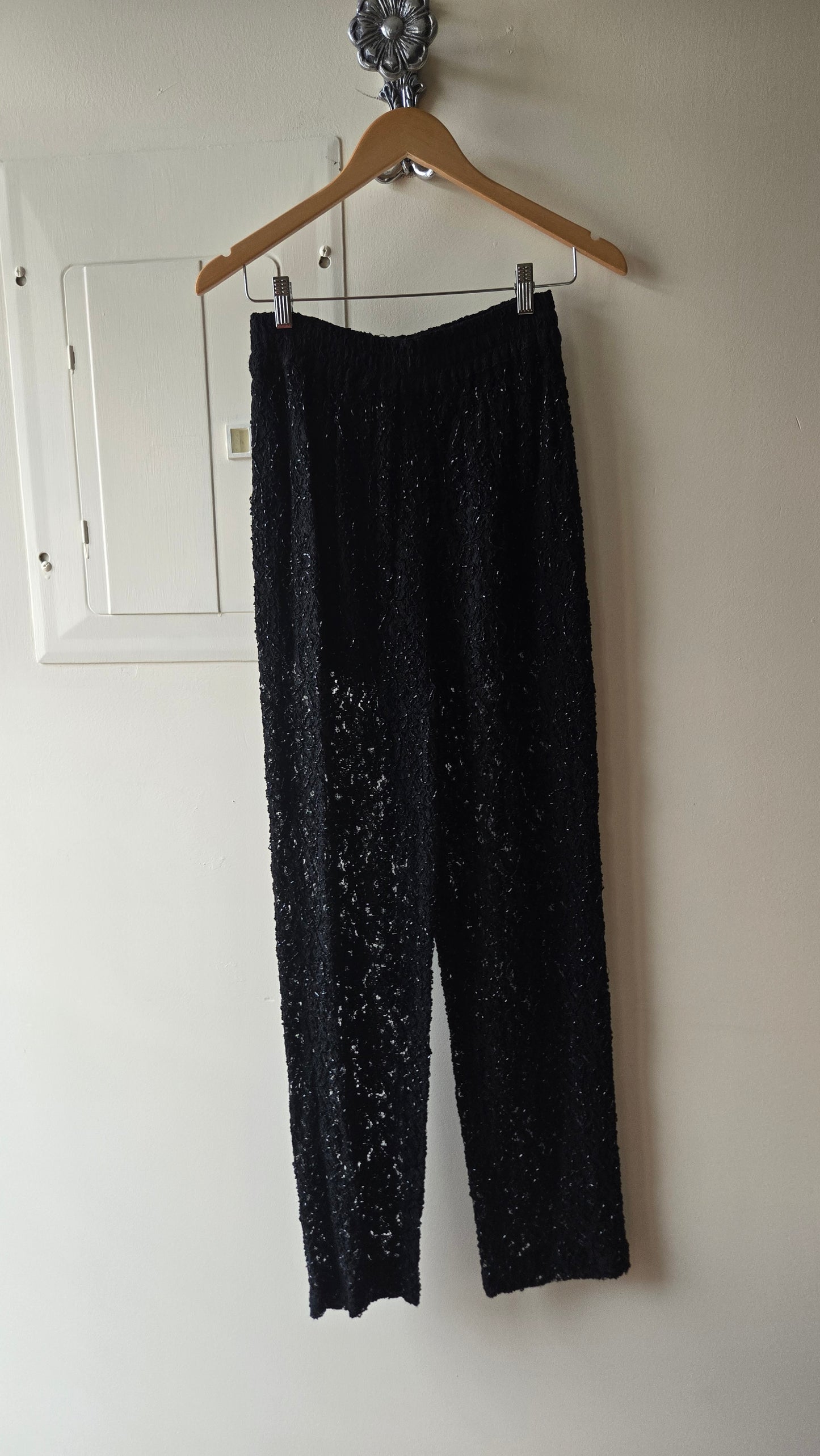 Carmen Marc Valvo beaded suit w sheer pants