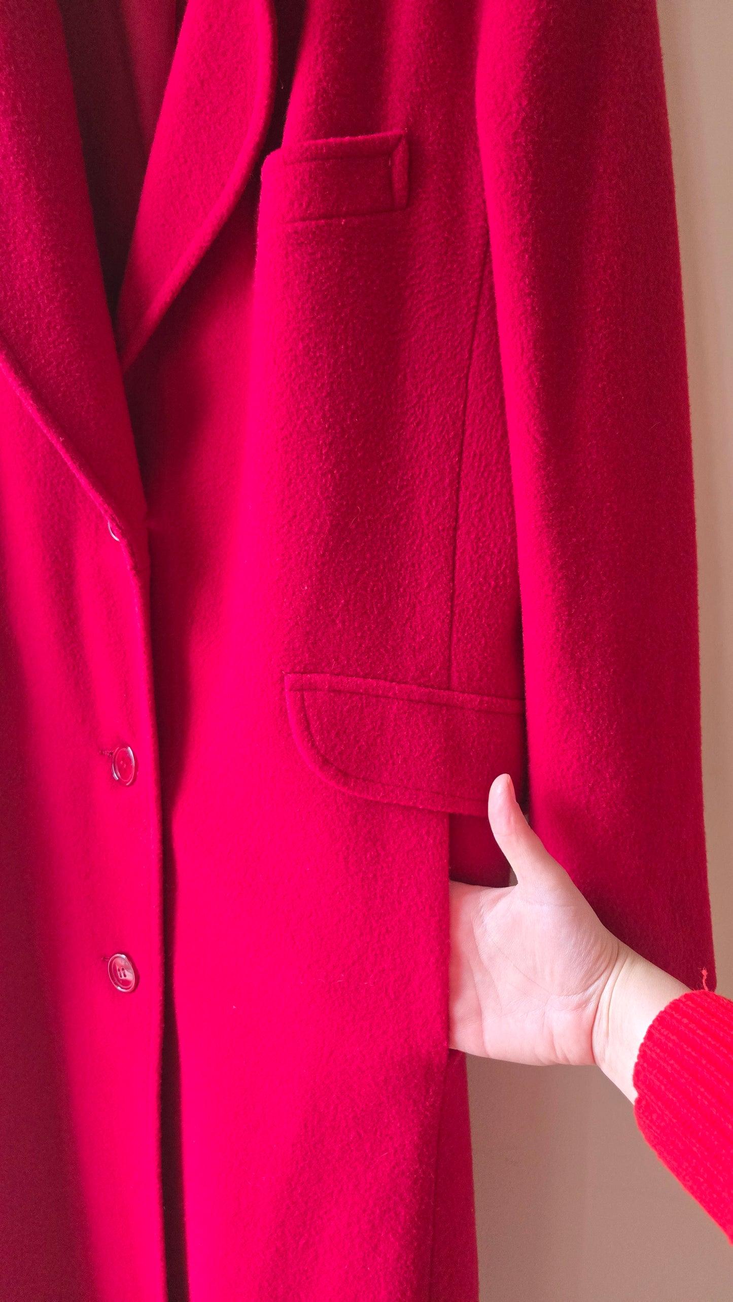 Raywood red wool coat