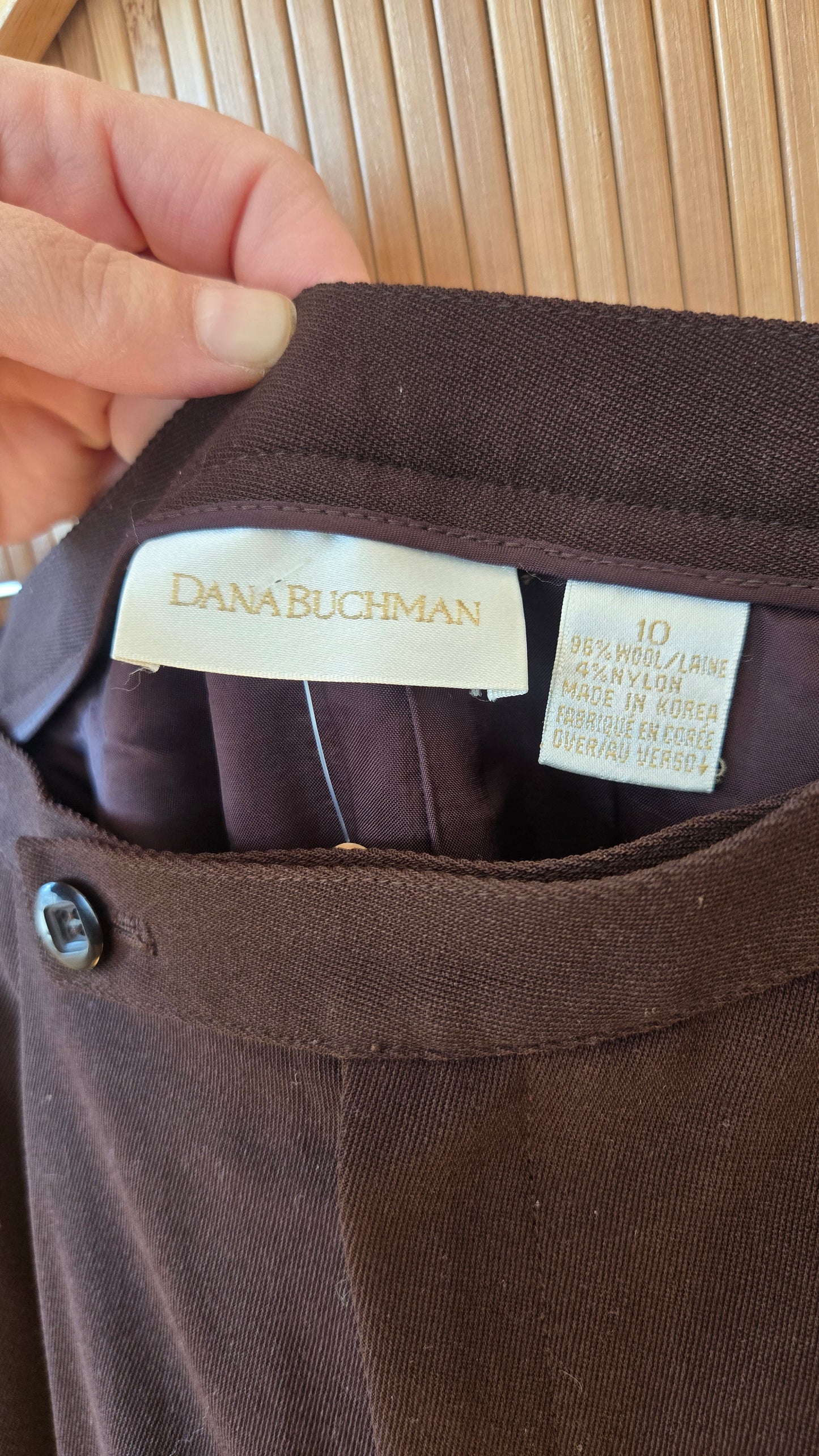 Chocolate brown rayon trousers
