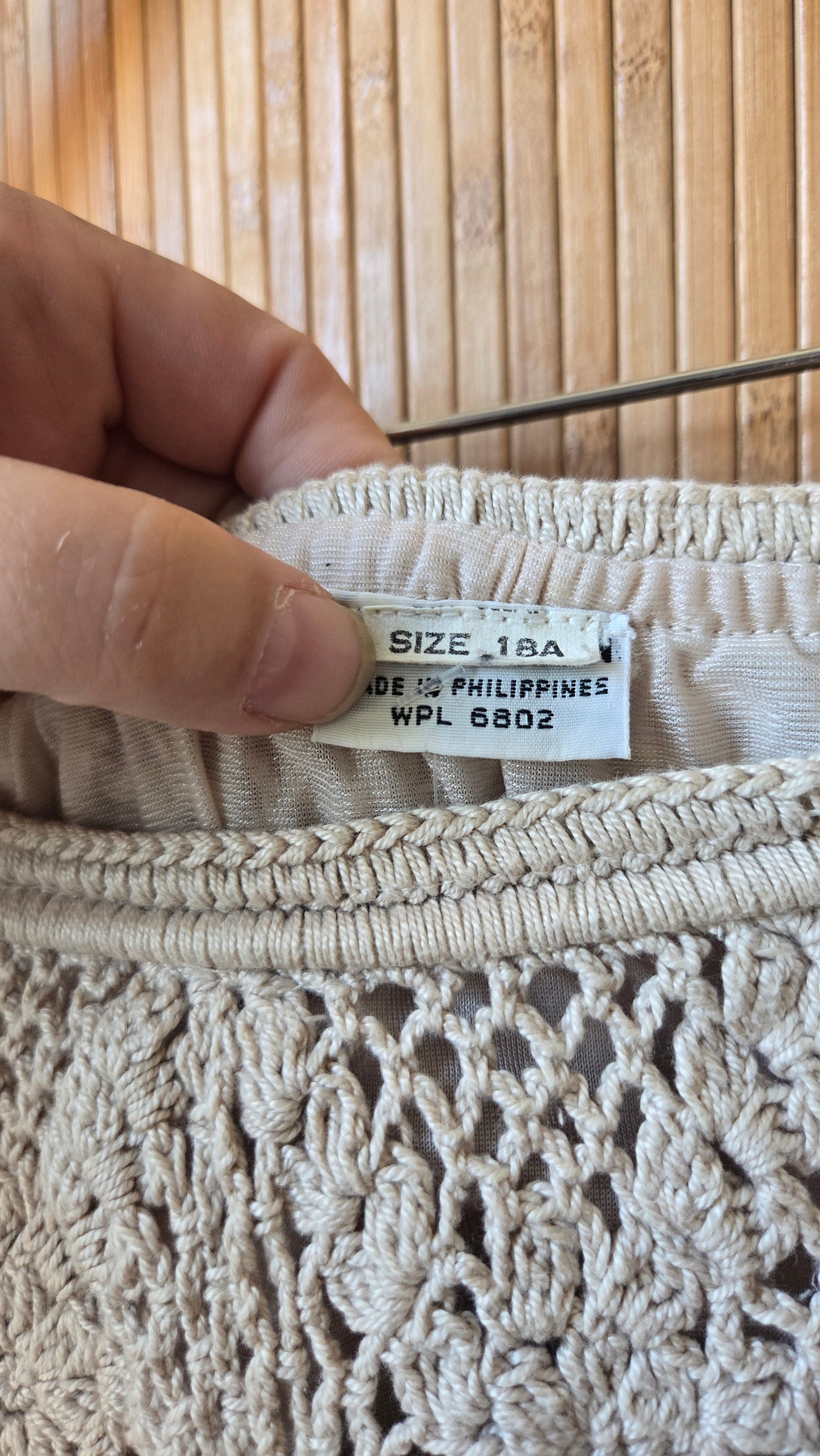 Beige crochet plus skirt