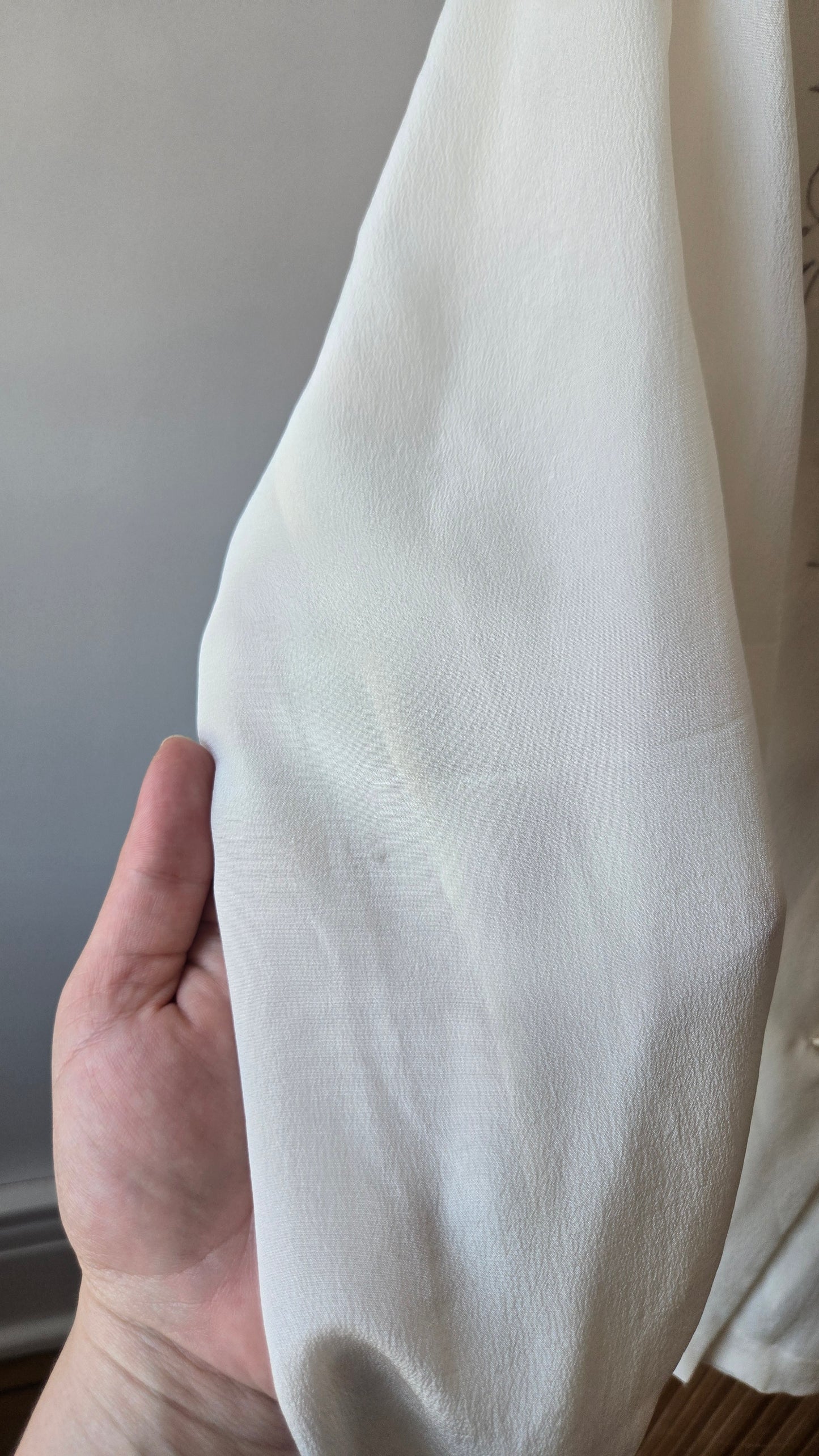 Silk embroidered scalloped blouse!