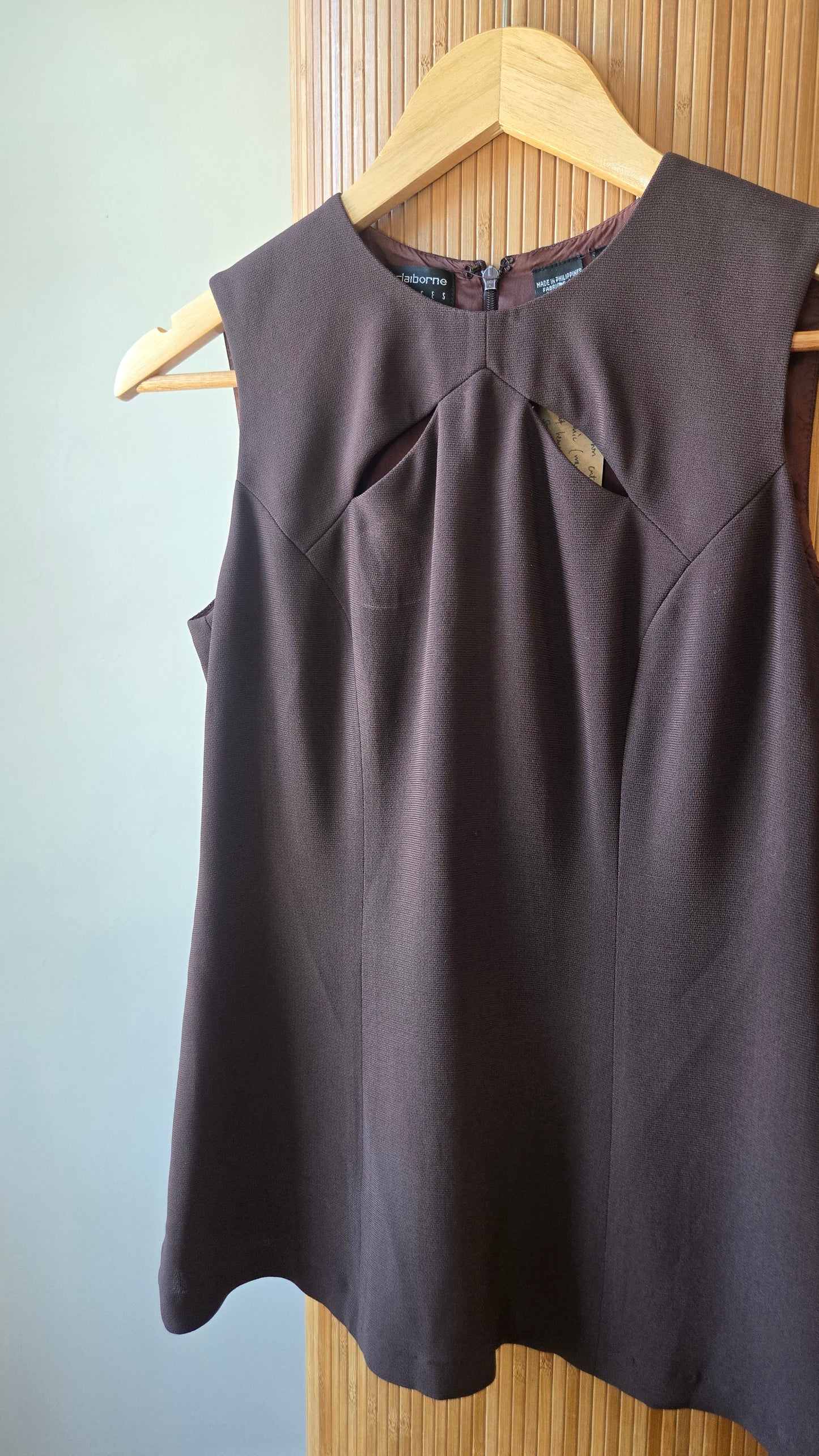 Liz brown cut out tunic