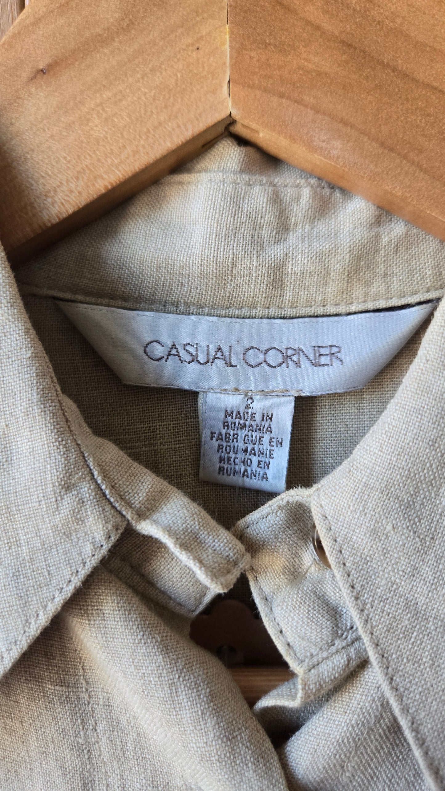 Casual Corner sleeveless linen shirtdress