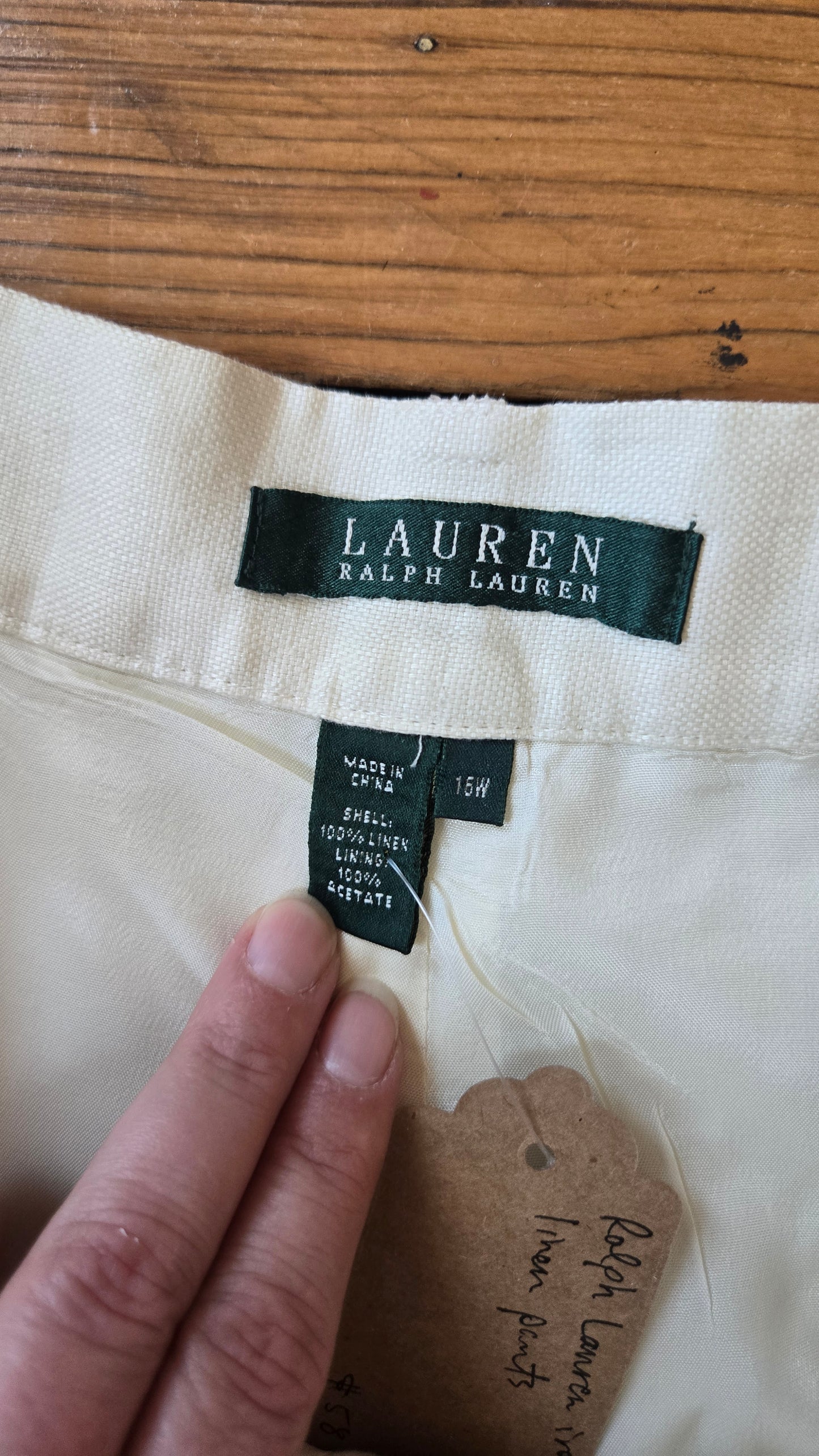 Ralph Lauren ivory linen pants