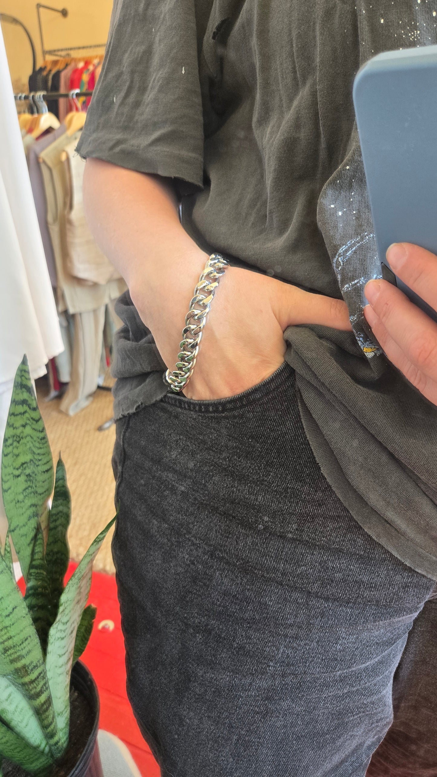 Silver Curb Chain Bracelet
