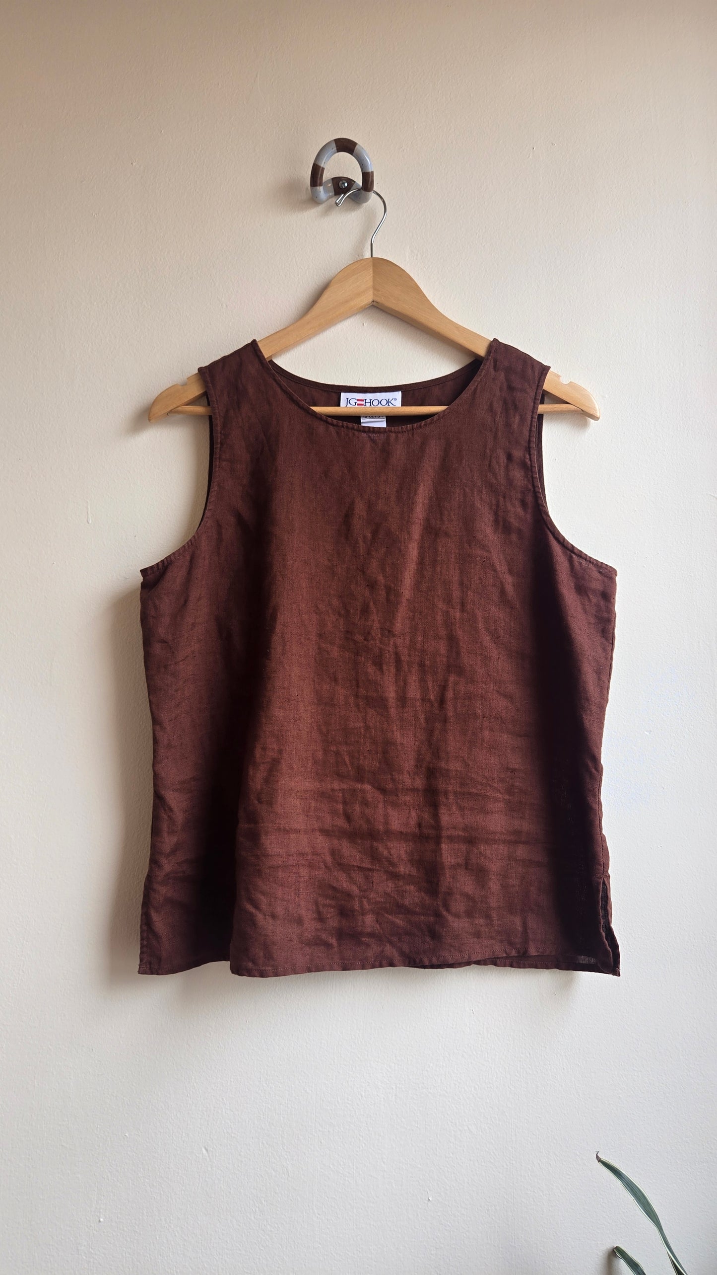 JG Hook brown linen tank
