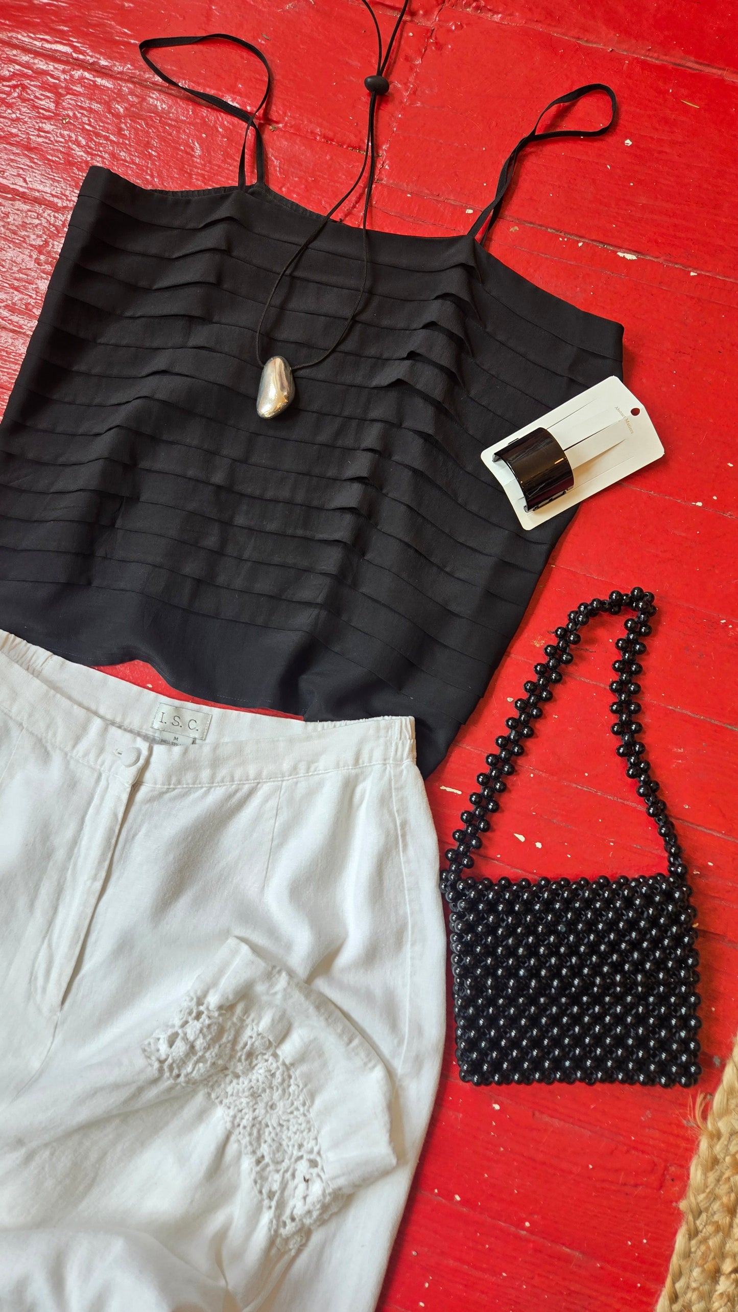 Royal Silk black tiered tank