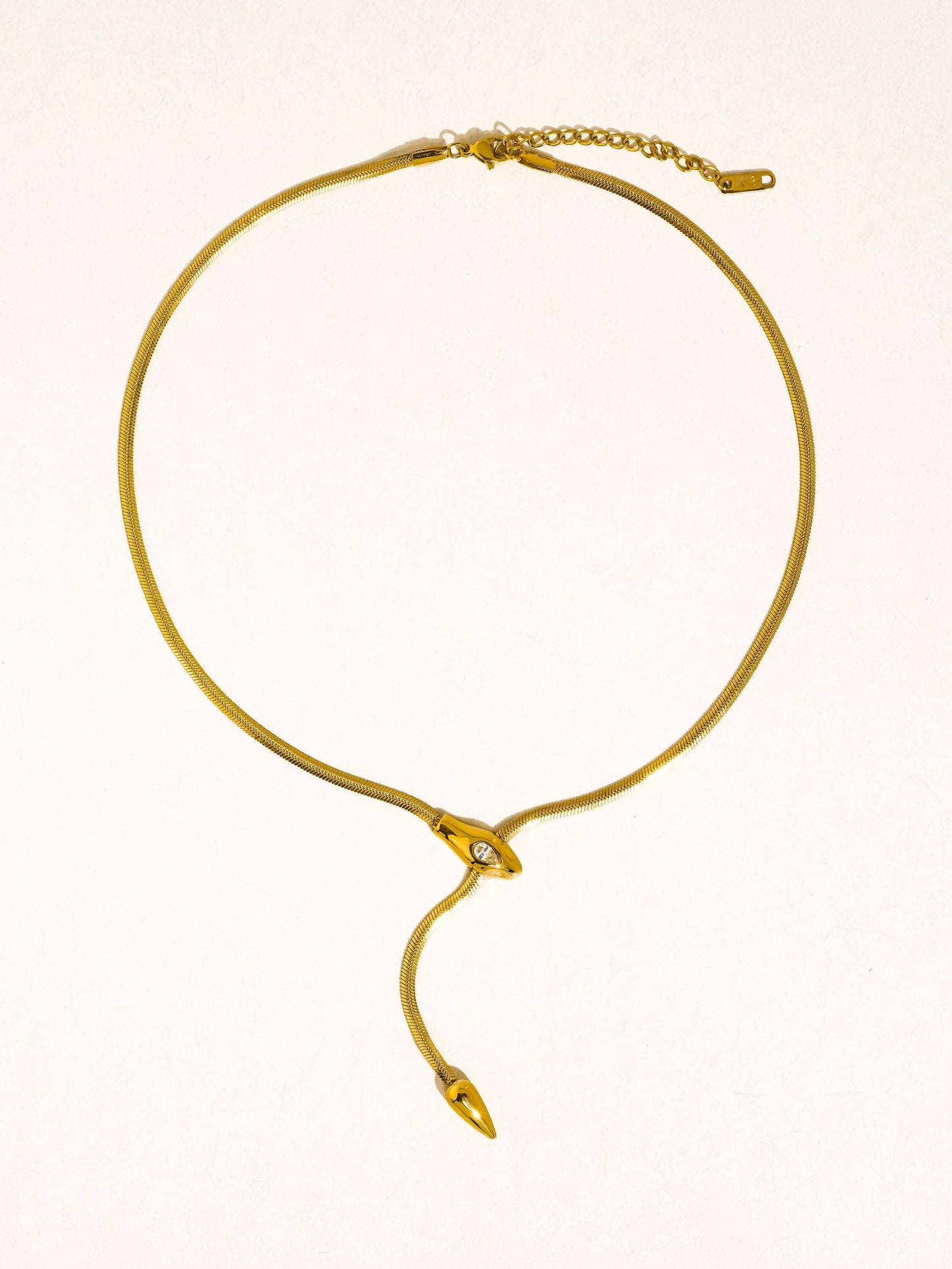 Gildora gold serpent lariat necklace
