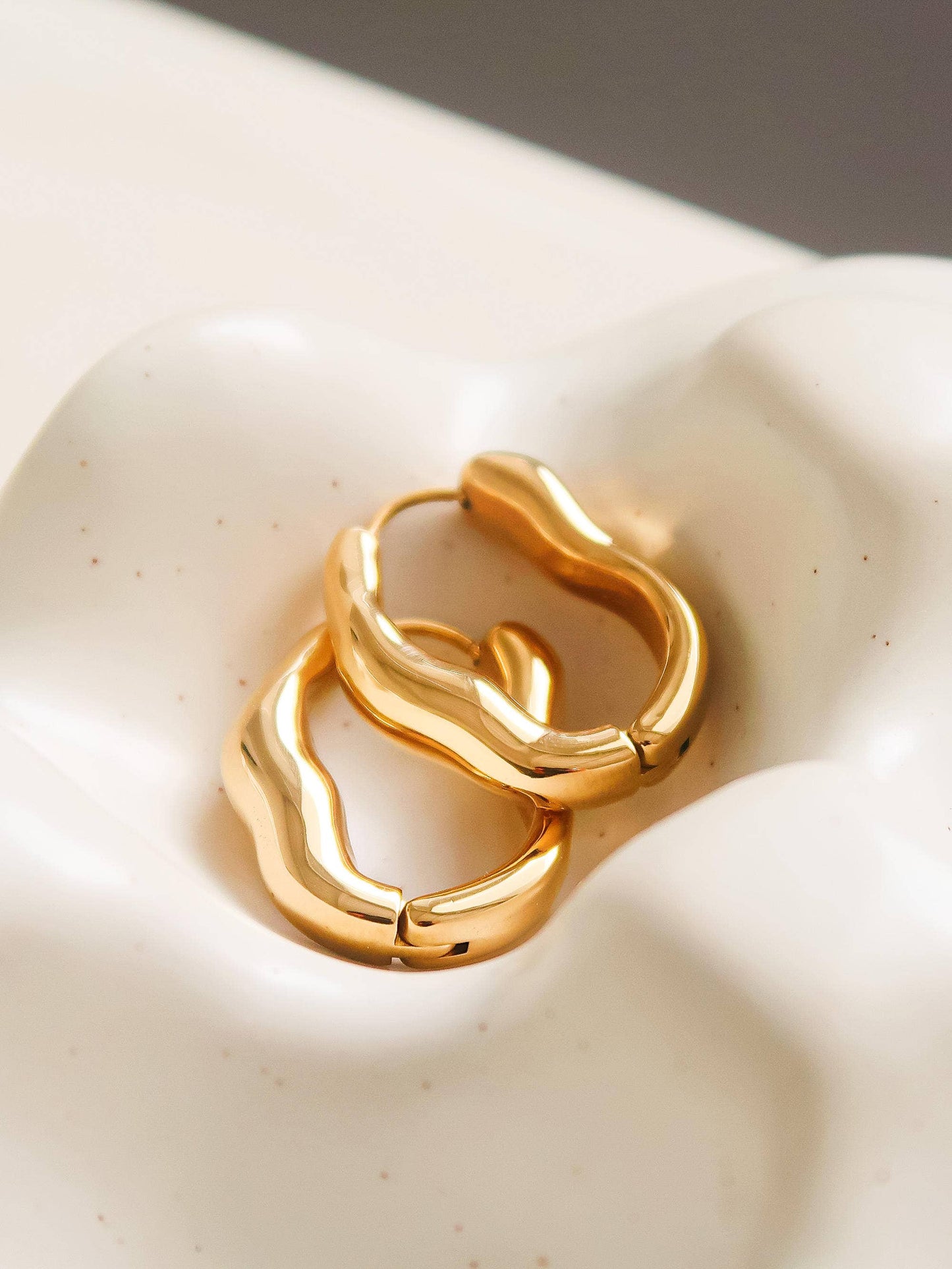 Darcy Gold Wiggle Hoop Earring