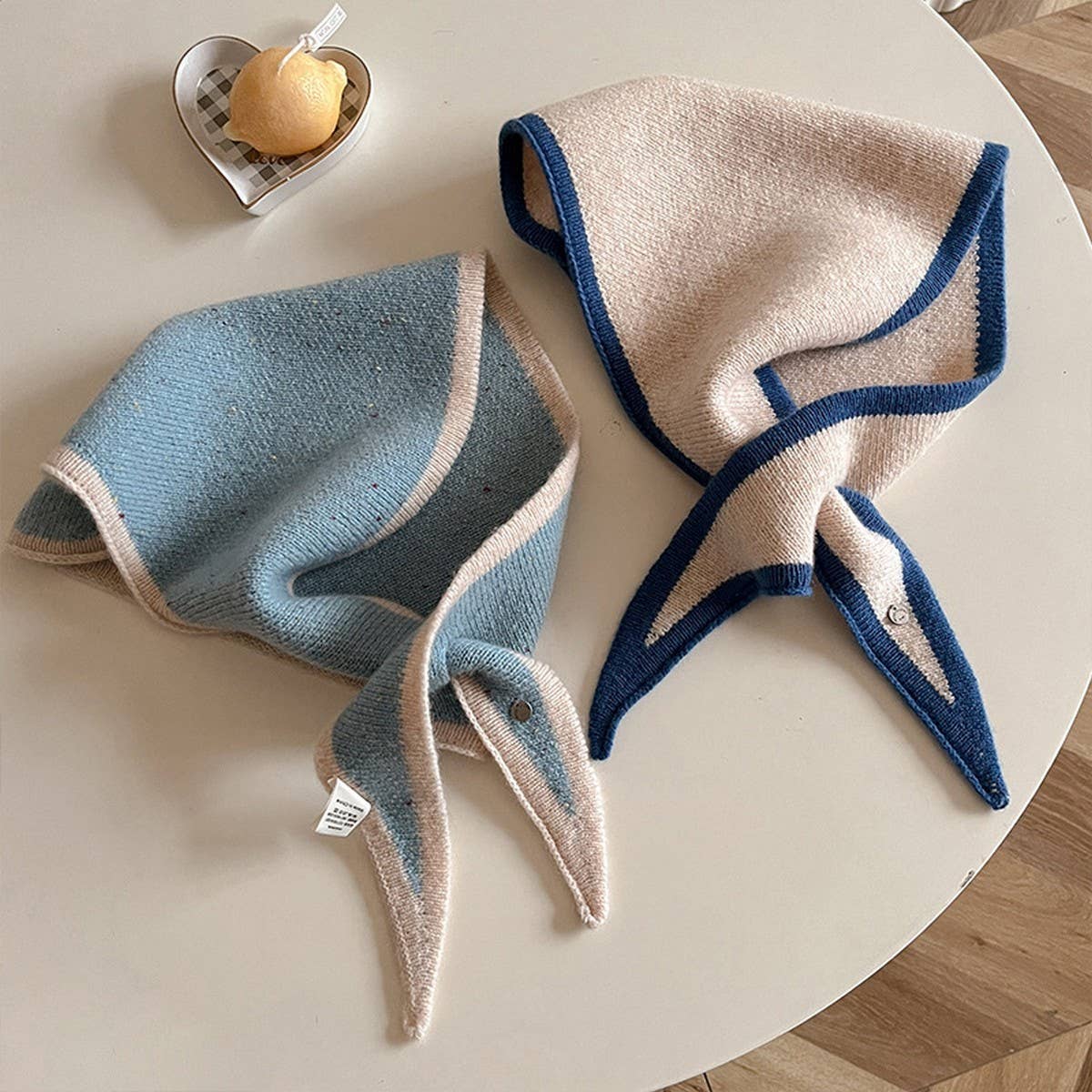 Colorblock Wool Knit Pull-Through Scarf - assorted colors