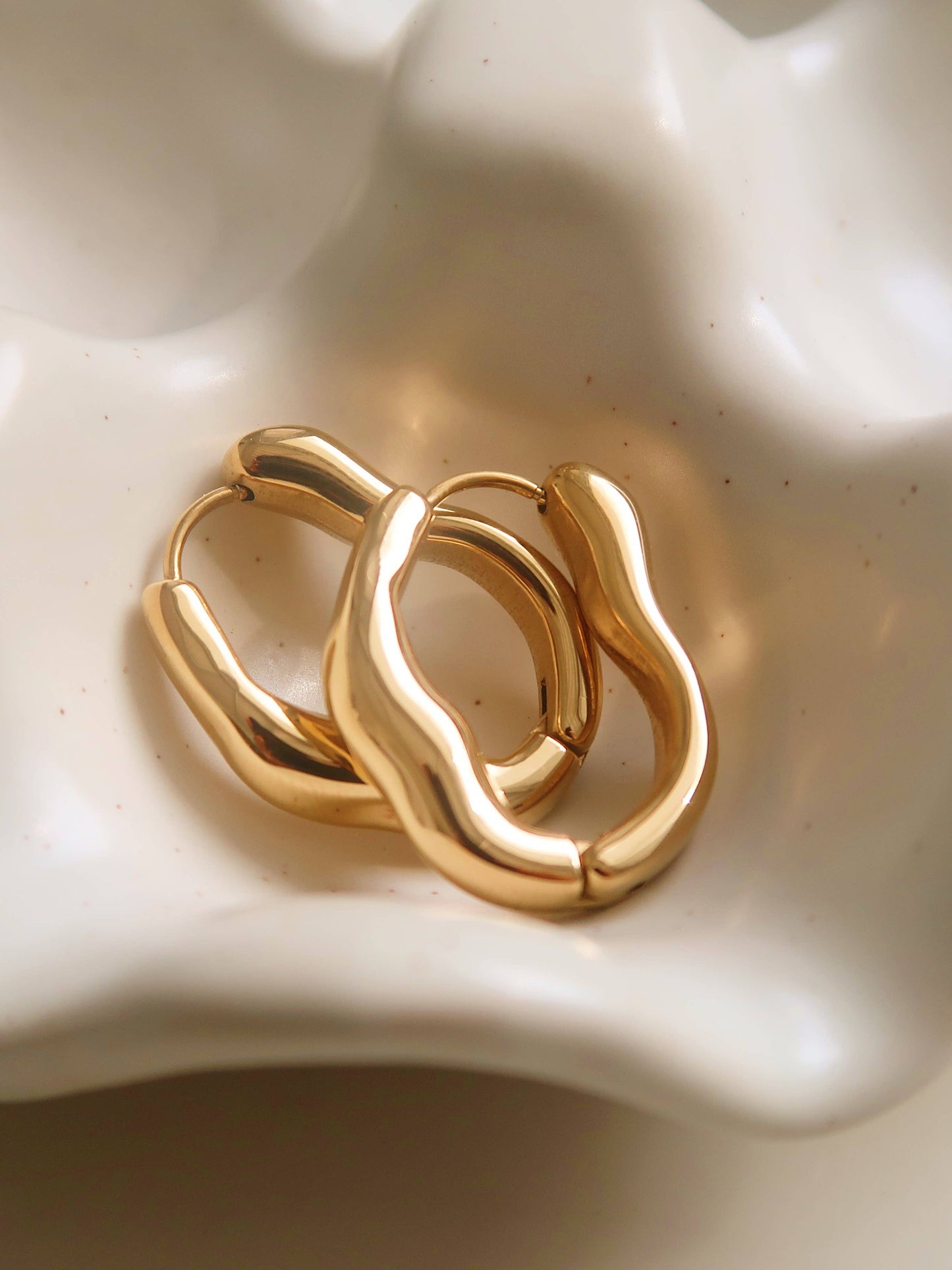 Darcy Gold Wiggle Hoop Earring