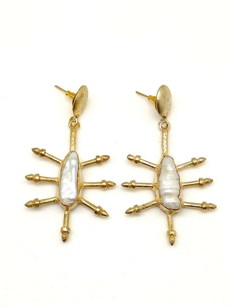Baroque Pearl Handmade Gold Earrings
