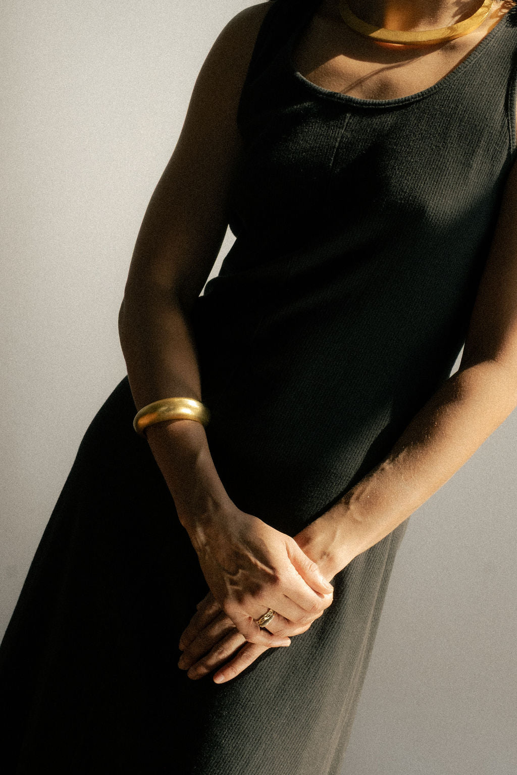 Styleworks black ribbed tank dress