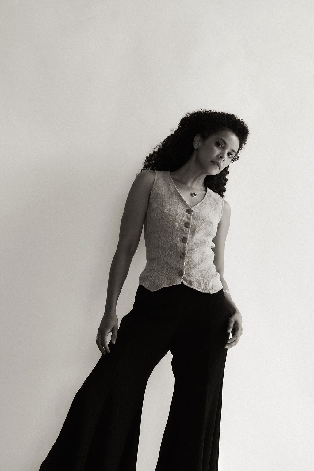 Giant black bell bottoms