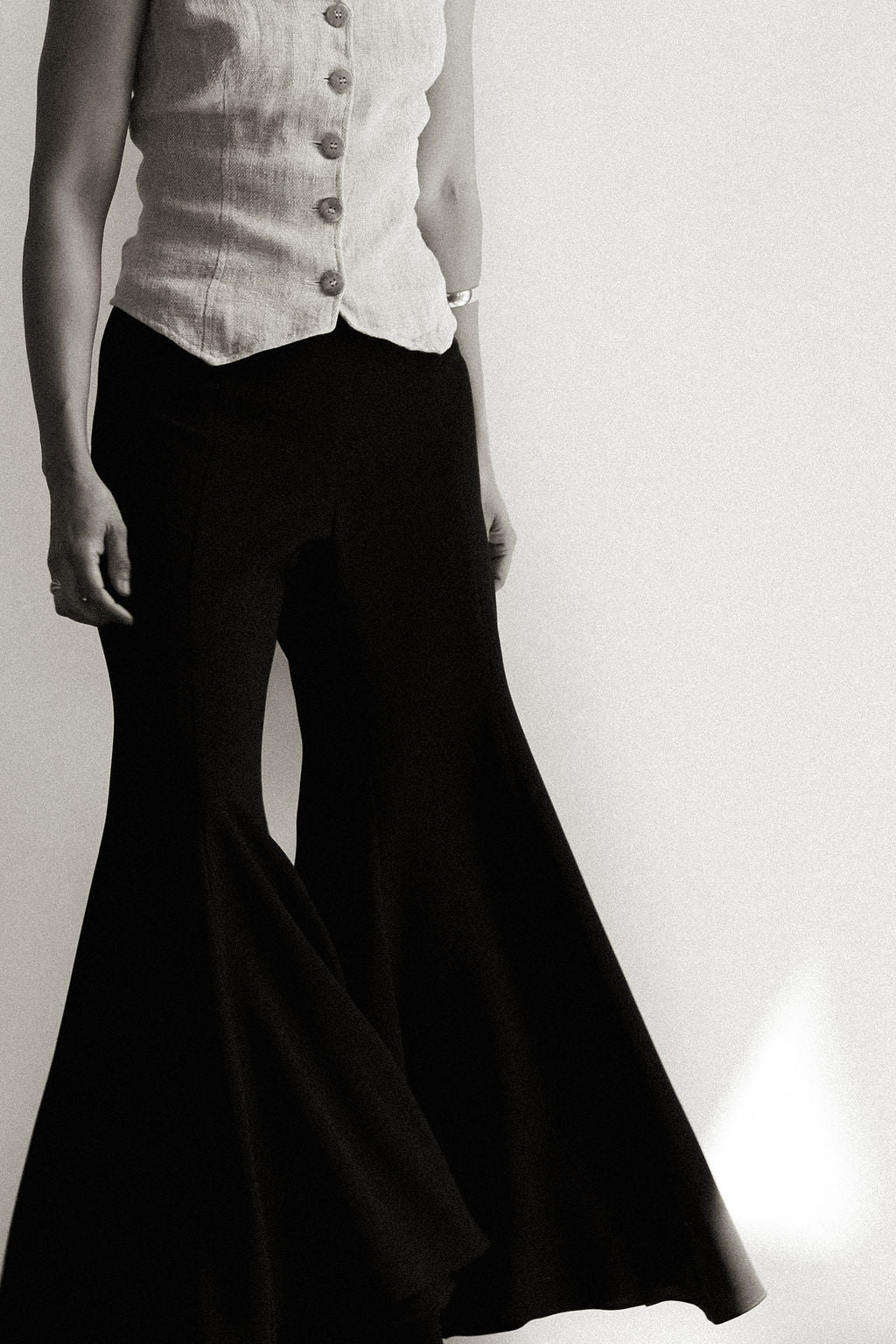 Giant black bell bottoms