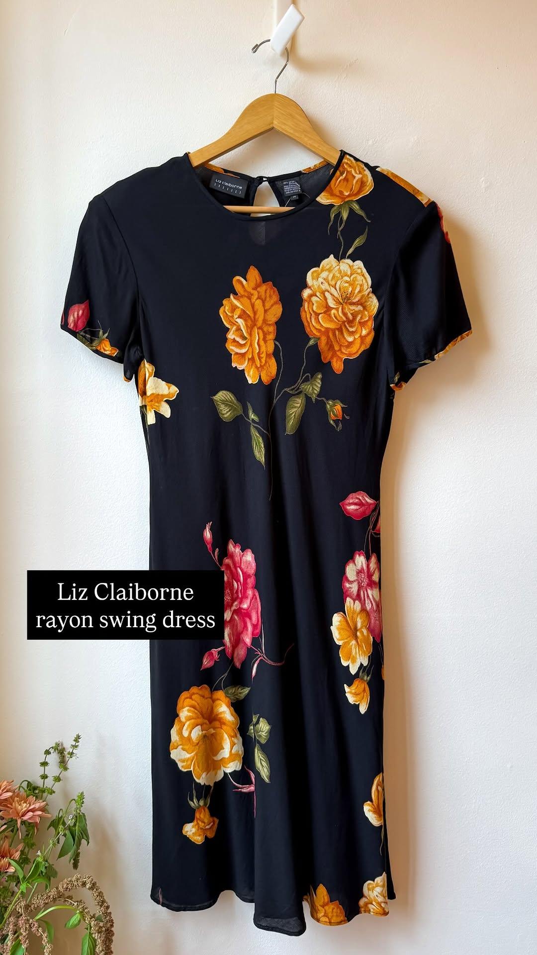 Liz Claiborne floral rayon swing dress