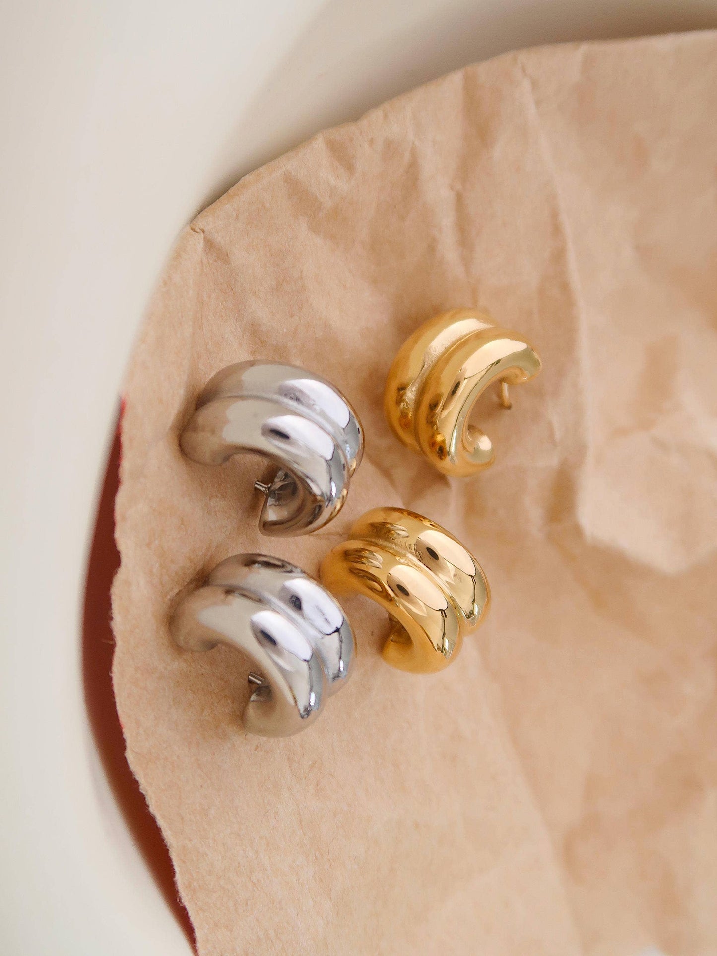 Emma Double Hoop Earring: Silver