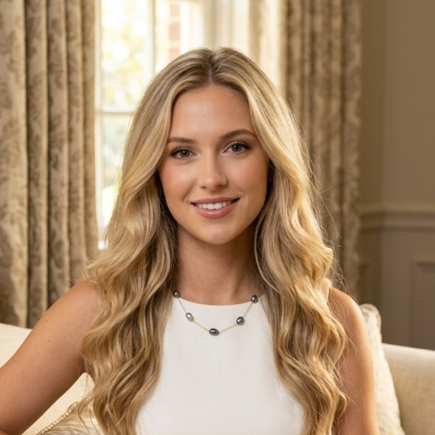 Esther Freshwater Pearl Station Necklace: Cream