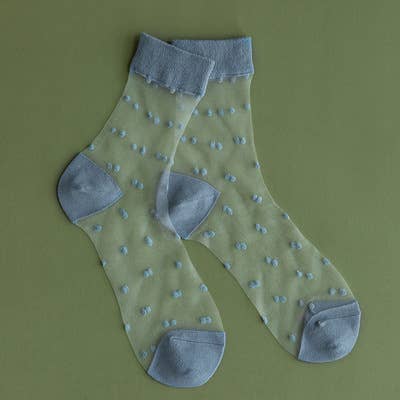 Polka Dots Sheer Mesh Socks