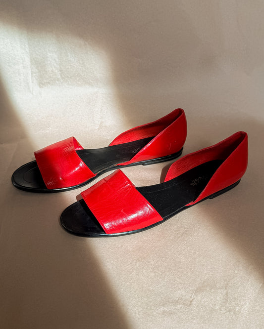 9 west red sandals
