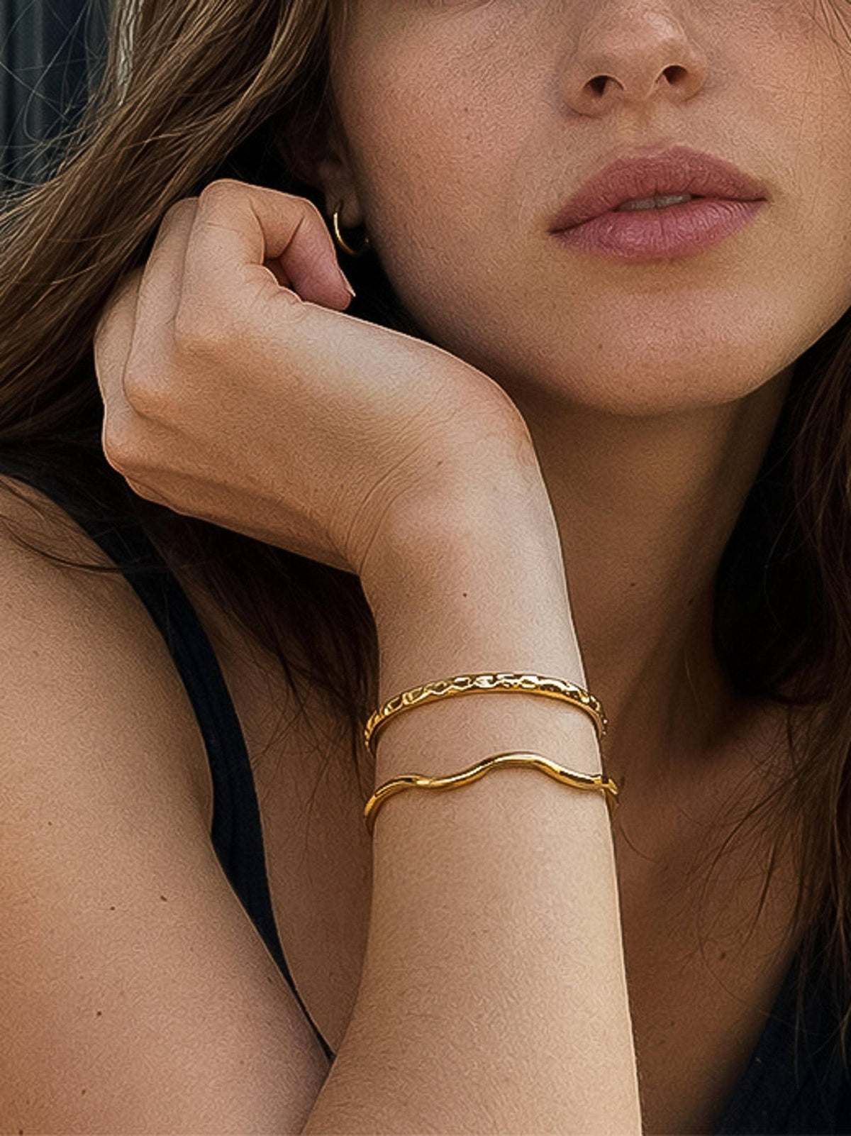 Kennedy Sculptural Wave Bangle Bracelet