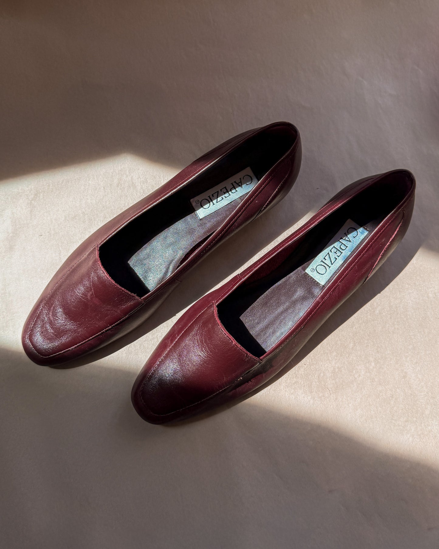 Capezio wine leather loafers
