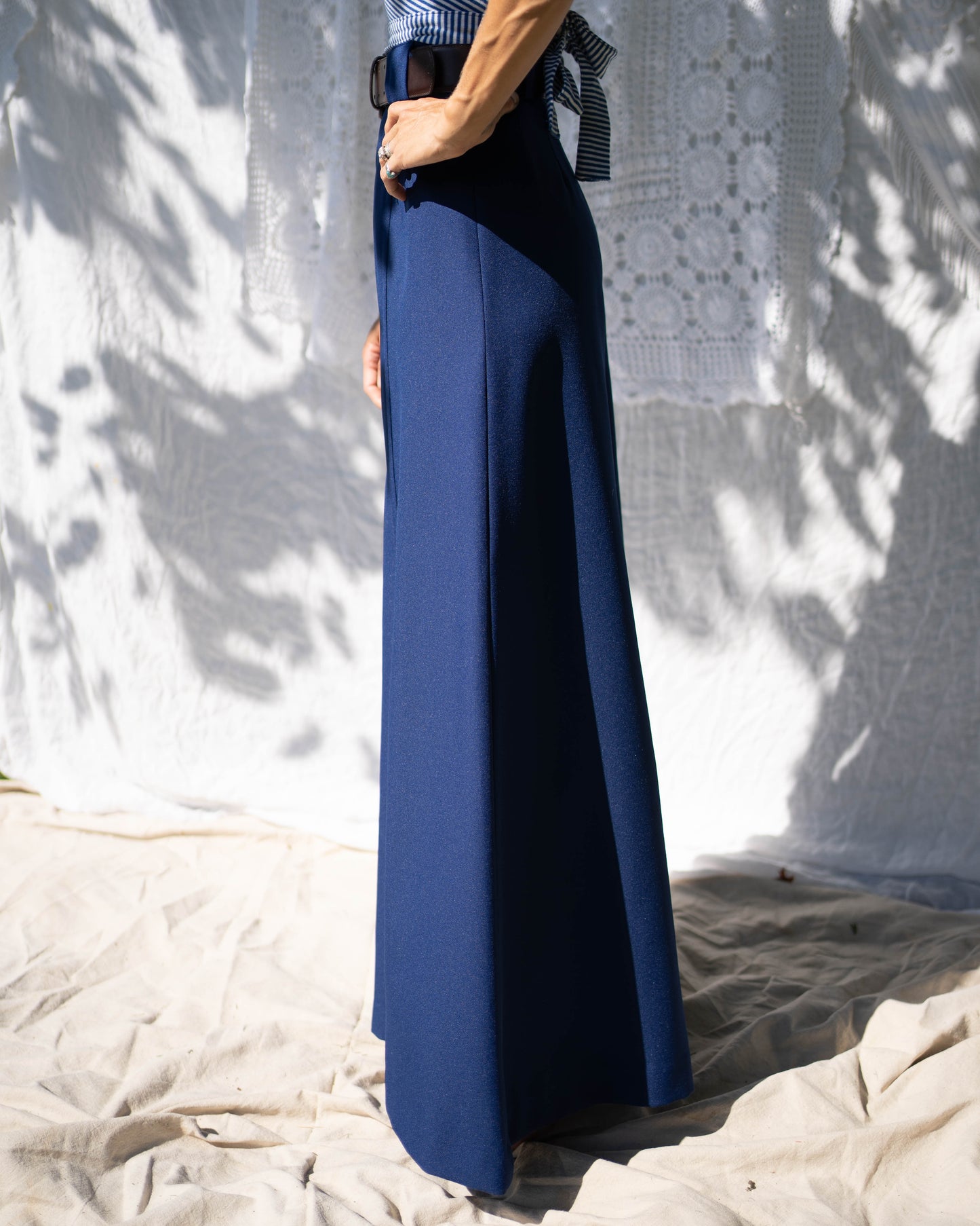 Country set navy elephant palazzos